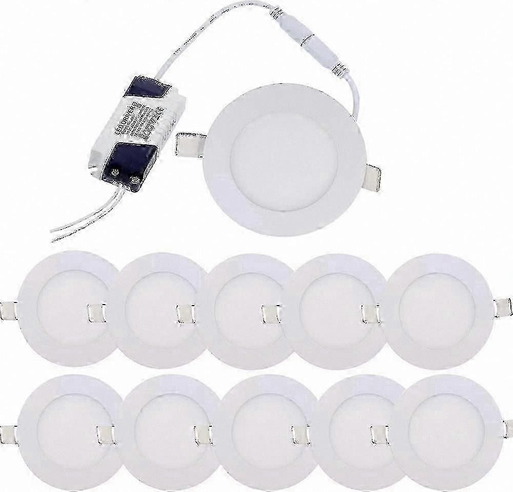 10er-pack Ultradünne 3-w-led-einbaustrahler In Warmweiß, Rund, 3000 K
