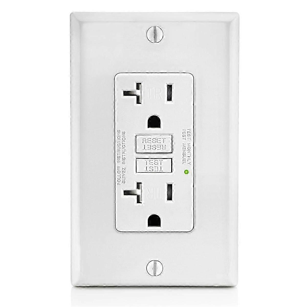 Gfci-steckdose (20 A), Fehlerstrom-schutzschalter Mit Led-anzeige Und Kindersicherung (20 A).