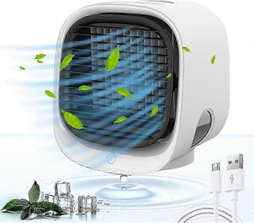 4-in-1 Tragbare Klimaanlage, Mini-luftkühler, Luftbefeuchter, Ventilator, Luftreiniger, 7-farbiges Nachtlicht, Für Zuhause Oder Büro