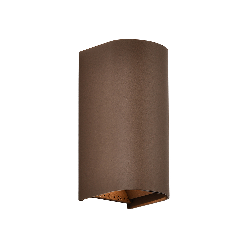 V-tac 10w Led Außenwandleuchte Zylindrisch Braun Corten Auf- Und Abwärts Einstellbare Farbtemperatur Ip65 24350