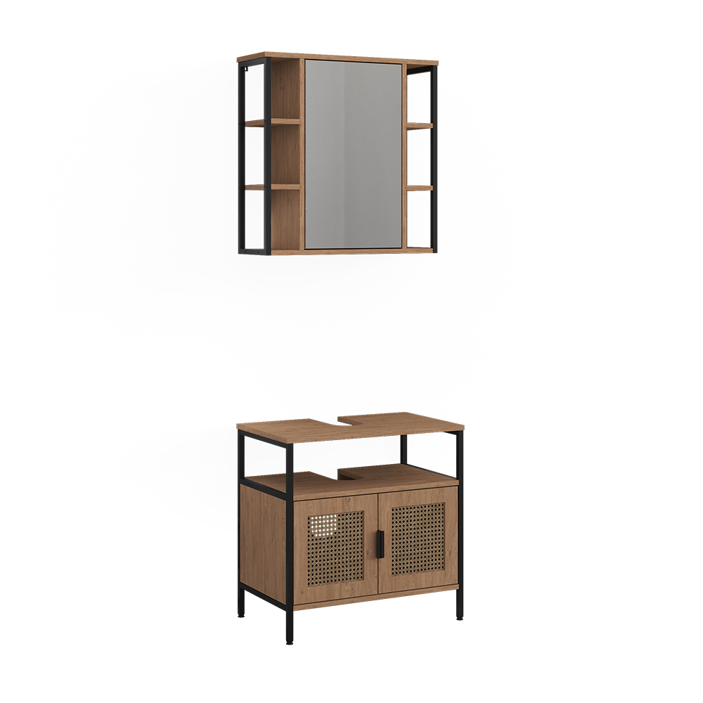 Badmöbel-set Linara, Eiche, Mit 2 Teilen, Vicco