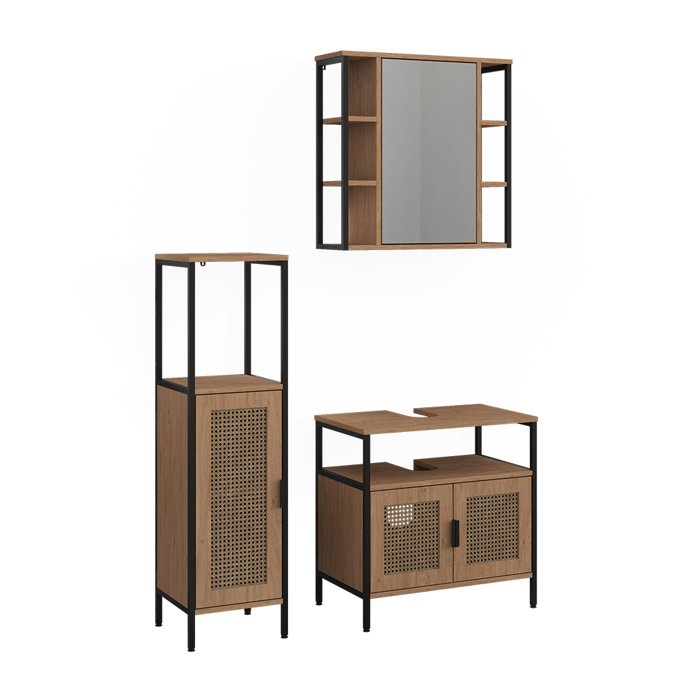 Badmöbel-set Linara, Eiche, 3er Set, Vicco