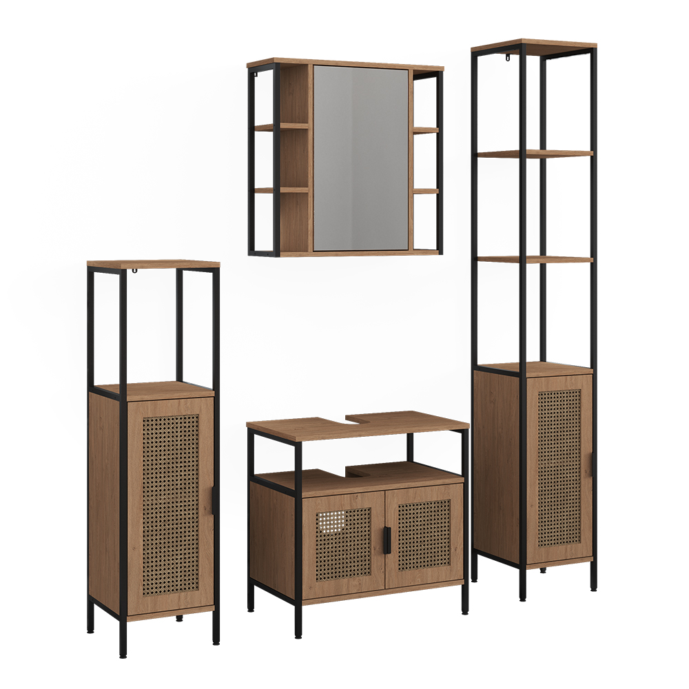 Badmöbel-set Linara, Eiche, 4er Set, Vicco