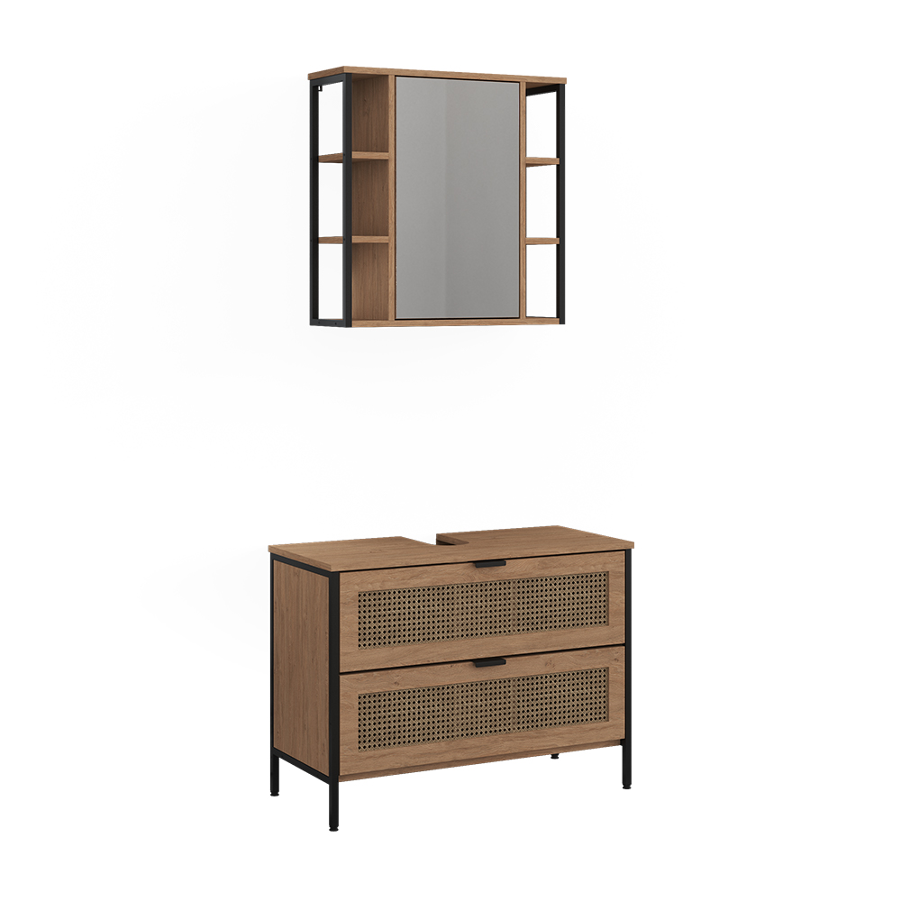 Badmöbel-set Linara, Eiche, 2er Set, Vicco