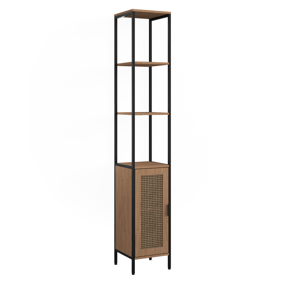Hochschrank Linara, Eiche/schwarz, 30 X 180 Cm, Vicco