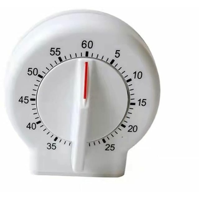 Küchentimer, gut lesbarer mechanischer 60-Minuten-Timer (weiß)