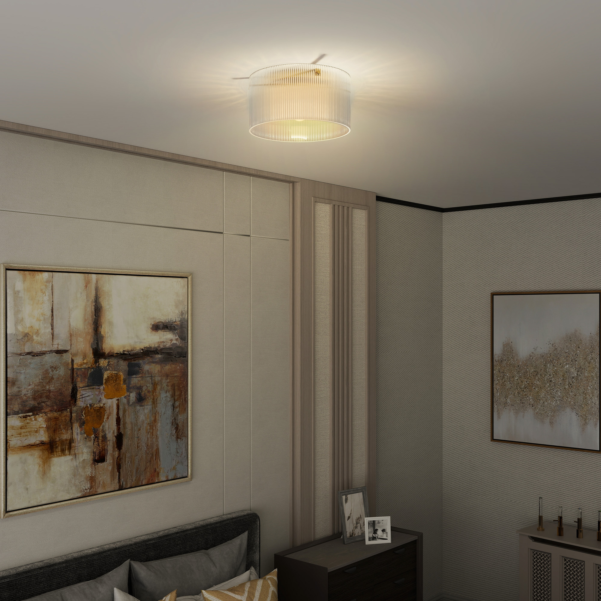 Deckenleuchte Mit Acrylschirm. Metallrahmen. Kompatibel Mit Halogen- Und Led-lampen.