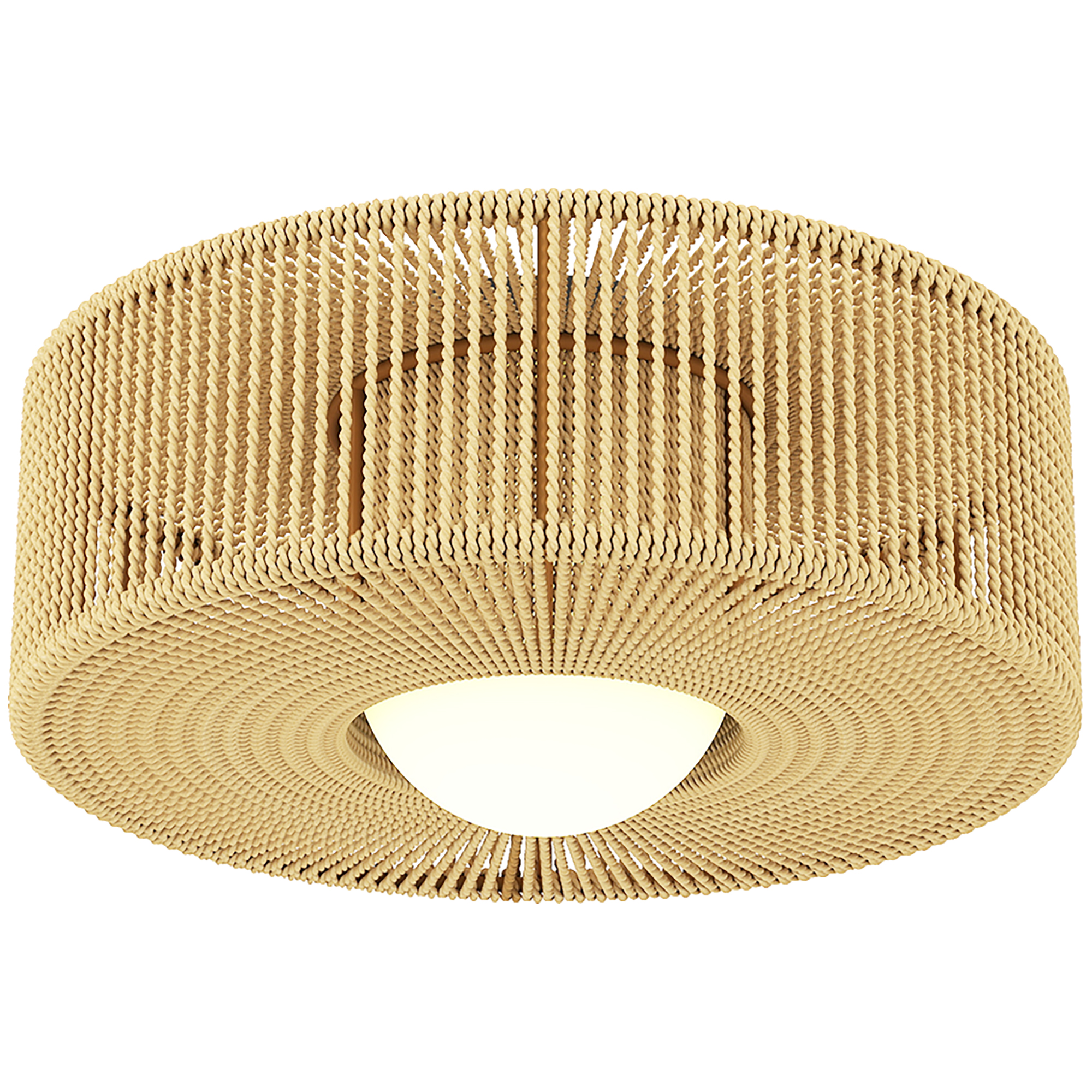 Böhmische Led-deckenleuchte, 20 W, 3000 K, Mit Leinenseilschirm Für Schlafzimmer, Wohnzimmer, Küche Und Esszimmer. Braun.