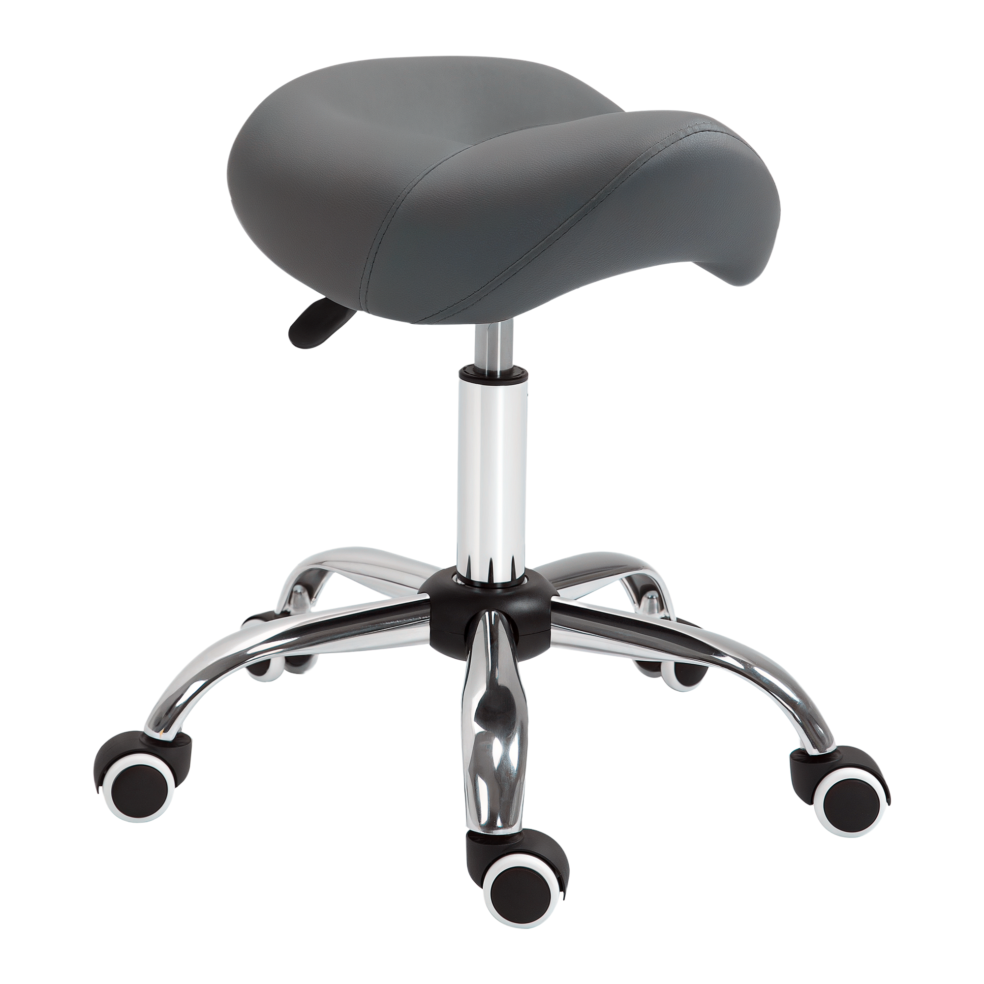 Höhenverstellbarer Arbeitshocker Mit Rollen Für Friseur- Und Tattoo-studios. 52 X 53 X 49–61 Cm. Grau.
