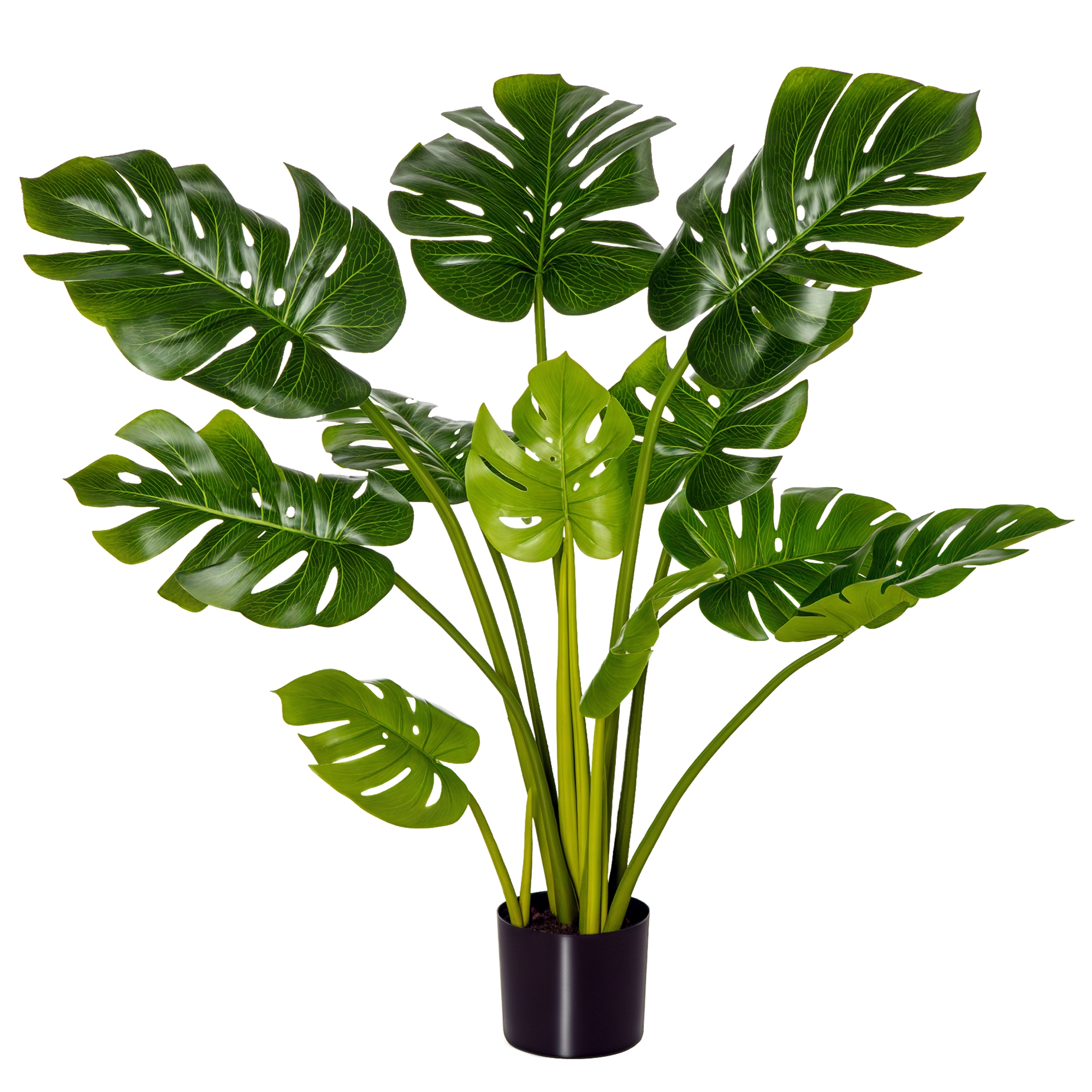 Künstliche Monstera, 110 Cm Hoch, Im Topf. Dekorative Zimmerpflanze. Büropflanze. Kunststofftopf, Geeignet Für Drinnen Und Draußen.