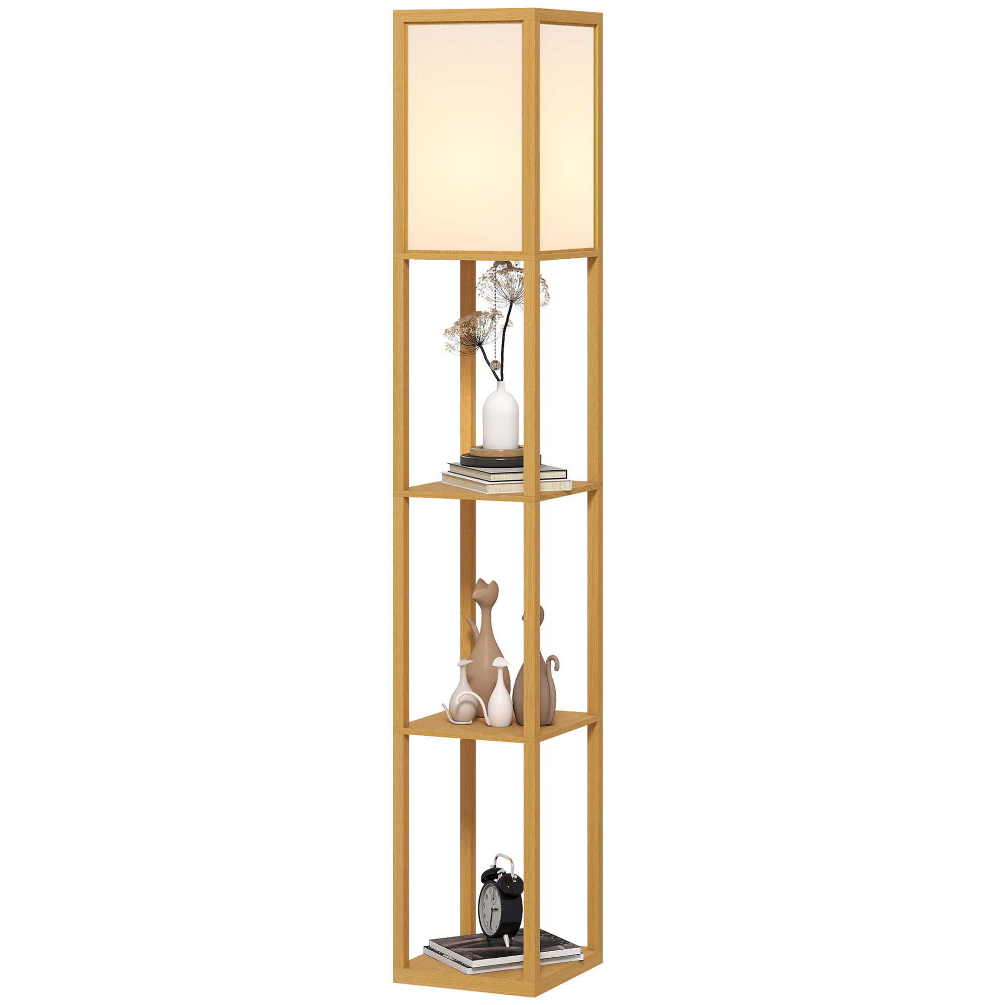 Stehlampe Mit Ablagefächern. E27-leuchtmittel. Für Wohnzimmer, Schlafzimmer, Büro. Natürlich.