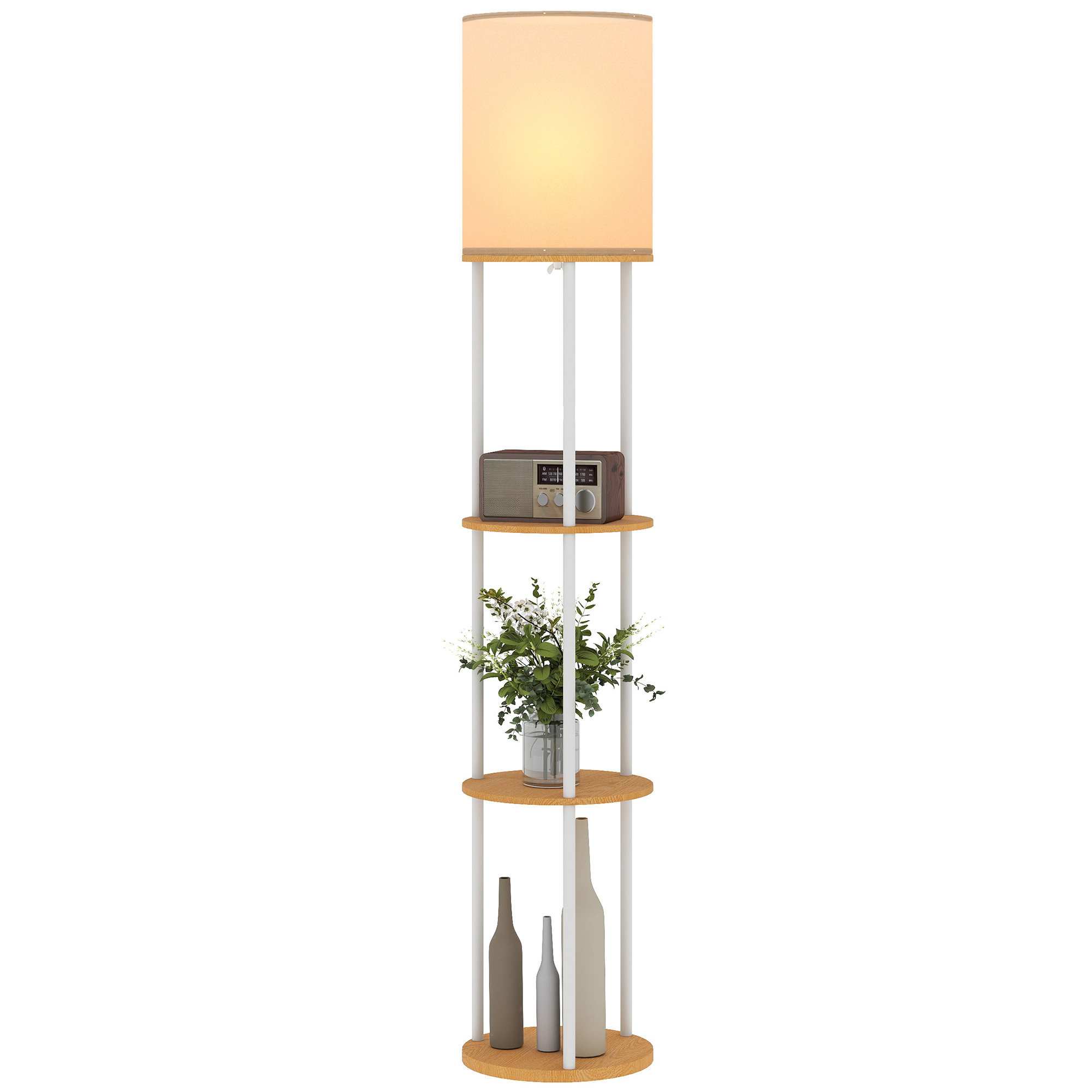 Stehlampe Mit Ablagen. Drei Farbtemperaturen. Fernbedienung. Für Wohnzimmer, Schlafzimmer, Büro. Natürliches Licht.