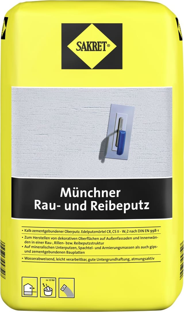 Sakret - Münchner Rau- und Reibeputz 25 kg Sack weiß 3,0 mm Putze