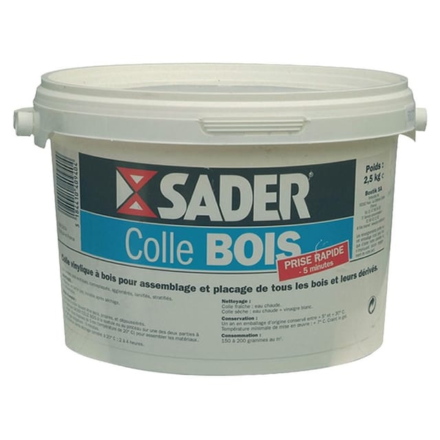 Schnellhärtender Holzleim - 2,5 kg Eimer SADER