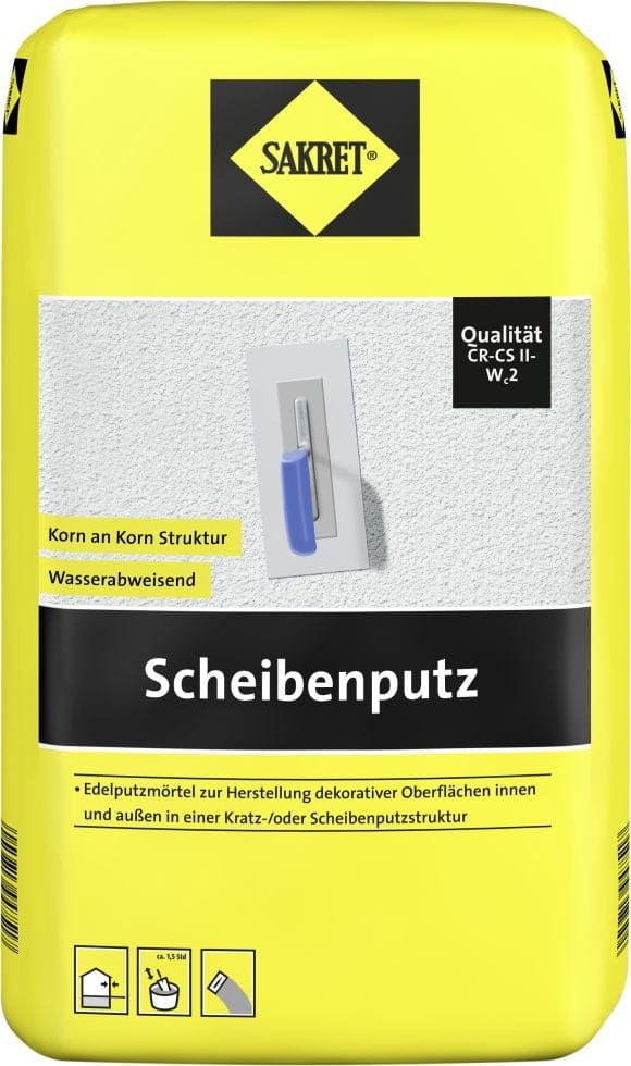 Scheibenputz 25 kg Sack weiß Körnung 3 mm Putze - Sakret