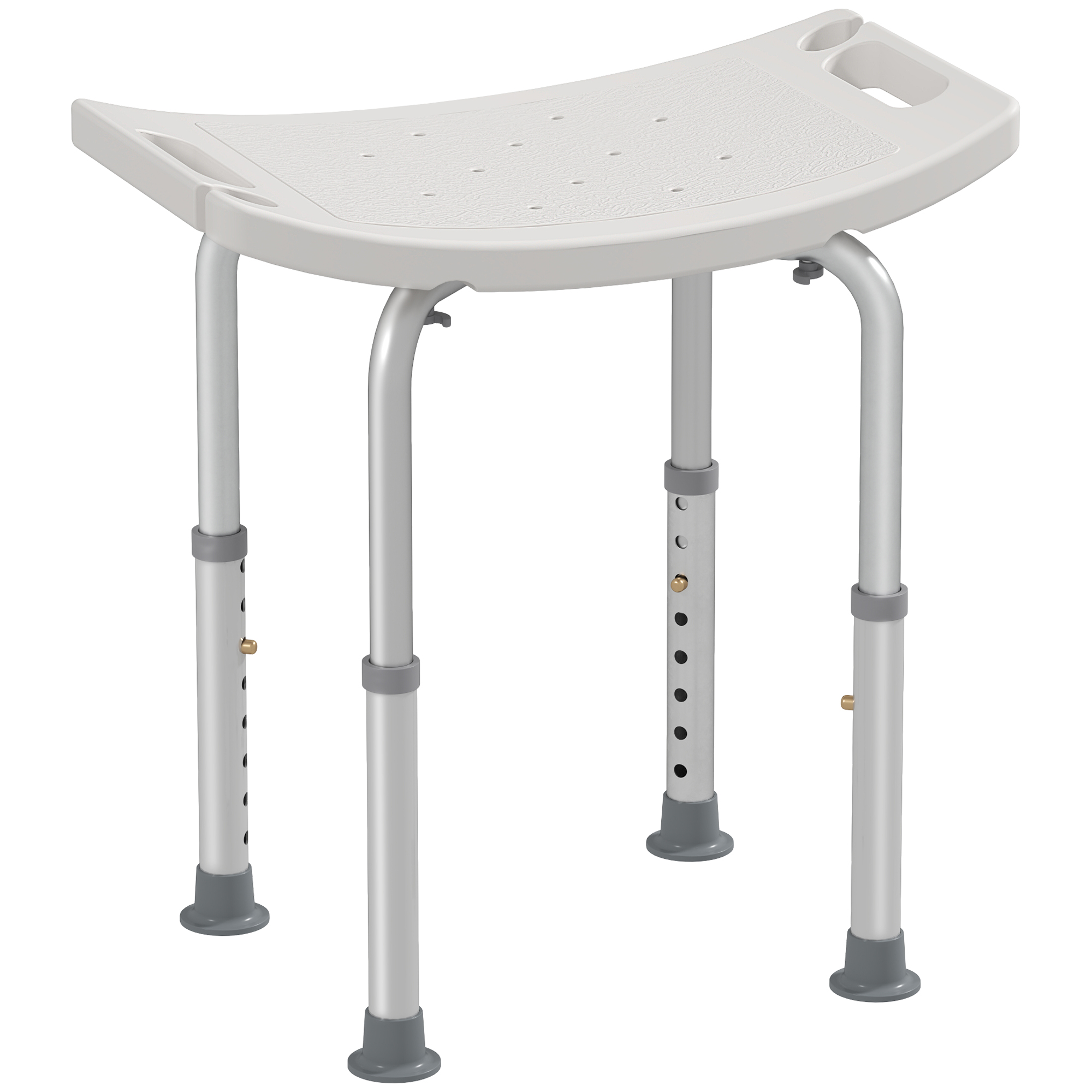 Duschhocker. Höhenverstellbarer Duschsitz Für Senioren. Rutschfester Badezimmerhocker Aus Aluminium. Belastbar Bis 135 Kg, Geeignet Für Ältere Und Behinderte Menschen. Weiß.