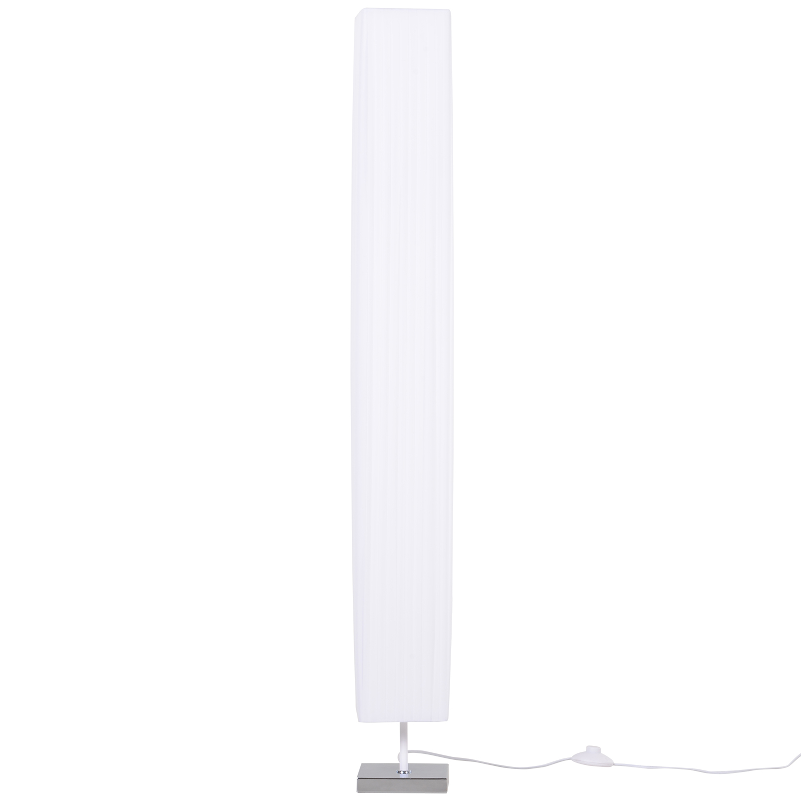 Moderne Designer-stehlampe Fürs Wohnzimmer. Weißer Stoffbezug, 14 × 14 × 120 Cm
