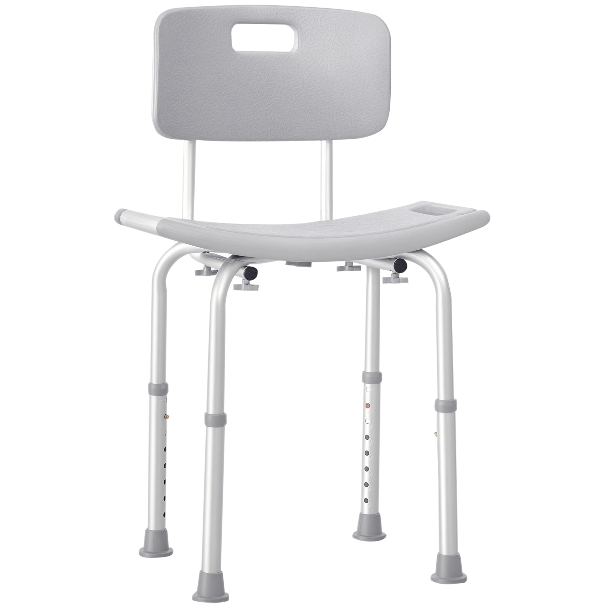 Duschstuhl, Ergonomischer Duschsitz, Höhenverstellbar, Rutschfeste Füße, Max. Belastbarkeit 136 Kg, Aluminium Hdpe