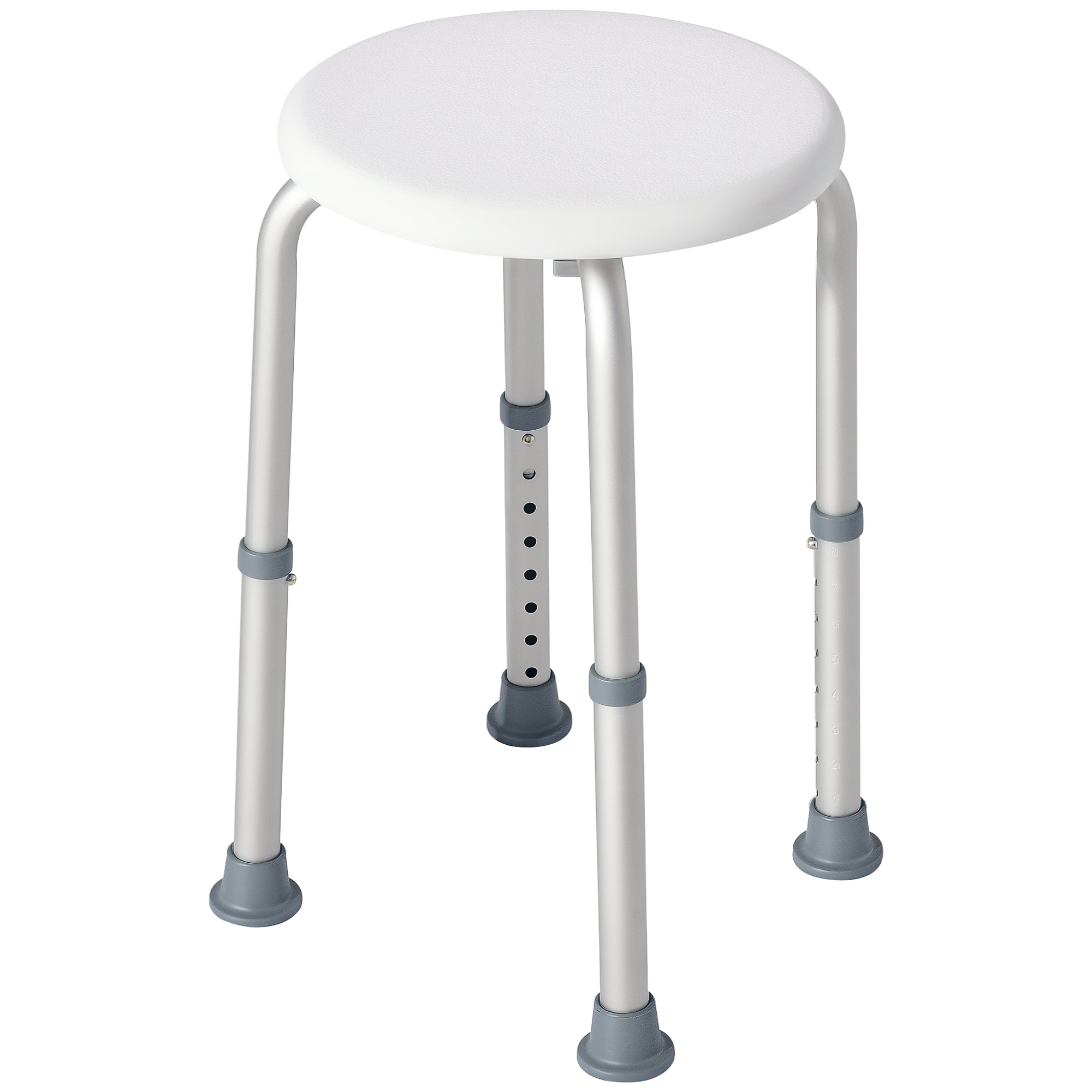 Höhenverstellbarer Duschhocker Aus Aluminium. Rutschfest. Belastbar Bis 136 Kg, Geeignet Für Senioren Und Menschen Mit Behinderung.