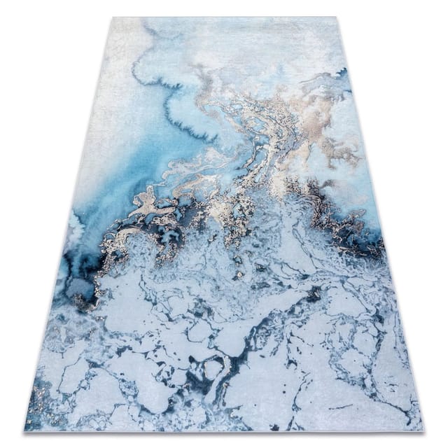 Rugsx - andre 2248 Waschteppich Marmor , Anti-Rutsch - blau blue 80x150 cm