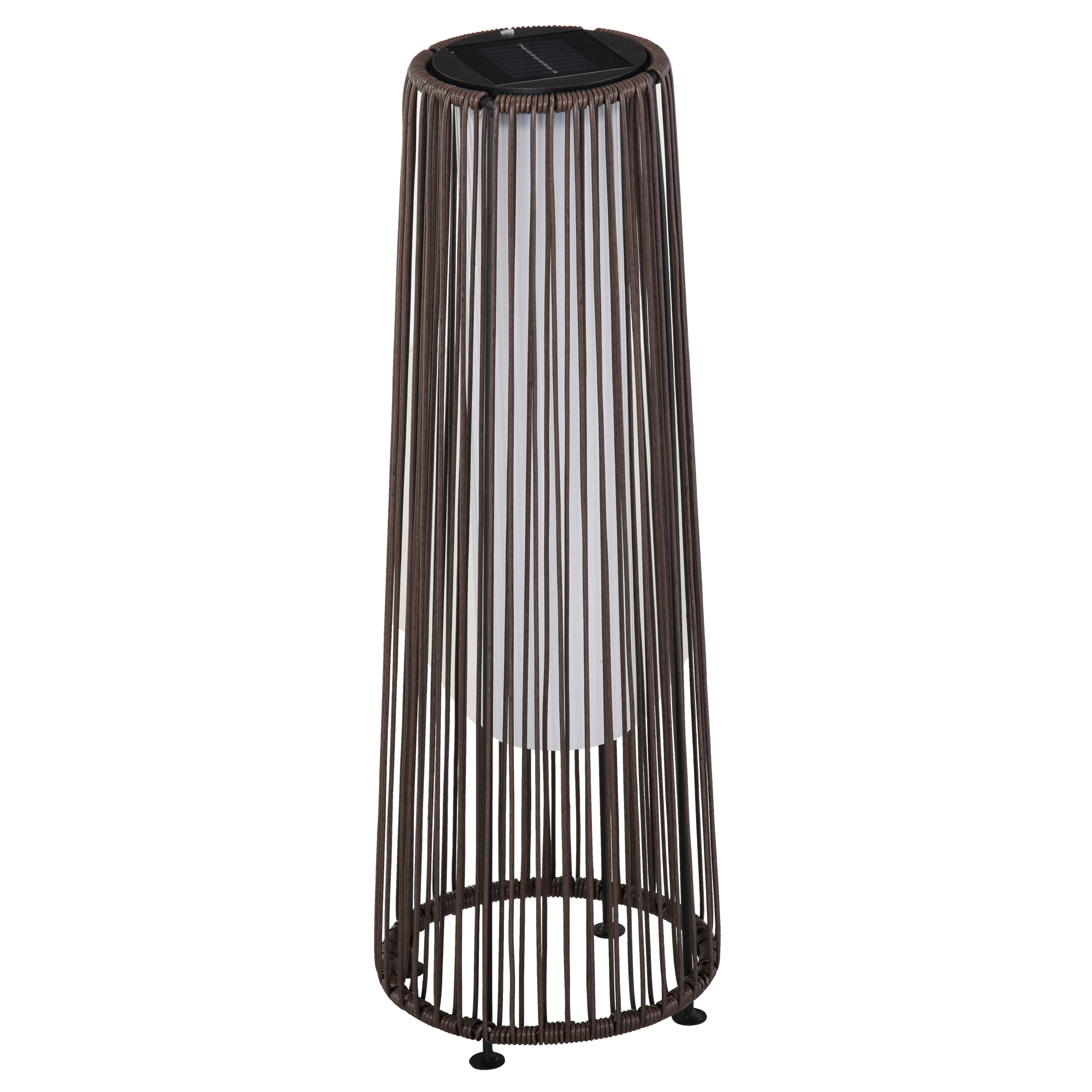 Solar Gartenleuchte Mit Rattanlook, Stahlrahmen, 21.5 X 21.5 X 61.0 Cm, Homaire - Braun