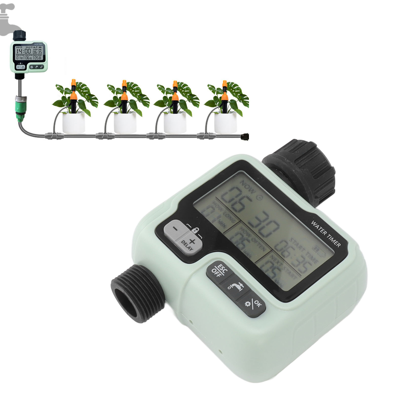 Automatische Bewässerungsuhr – Verzögertes/manuelles/automatisches Bewässerungssystem – Programmierbar Für Terrassen Und Rasenflächen