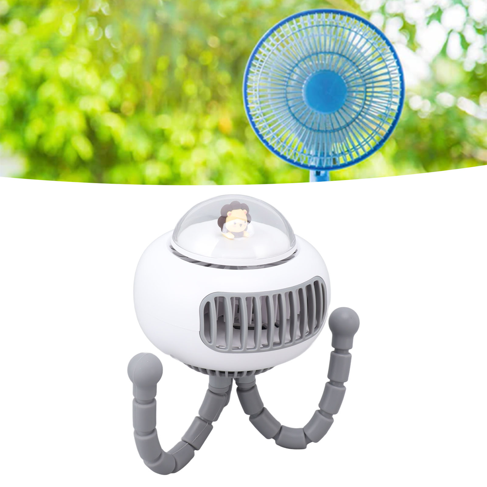 Oszillierender Ventilator Für Kinderwagen, Outdoor-kinderwagen, Vierstufiger, Blattloser Ventilator In Oktopusform