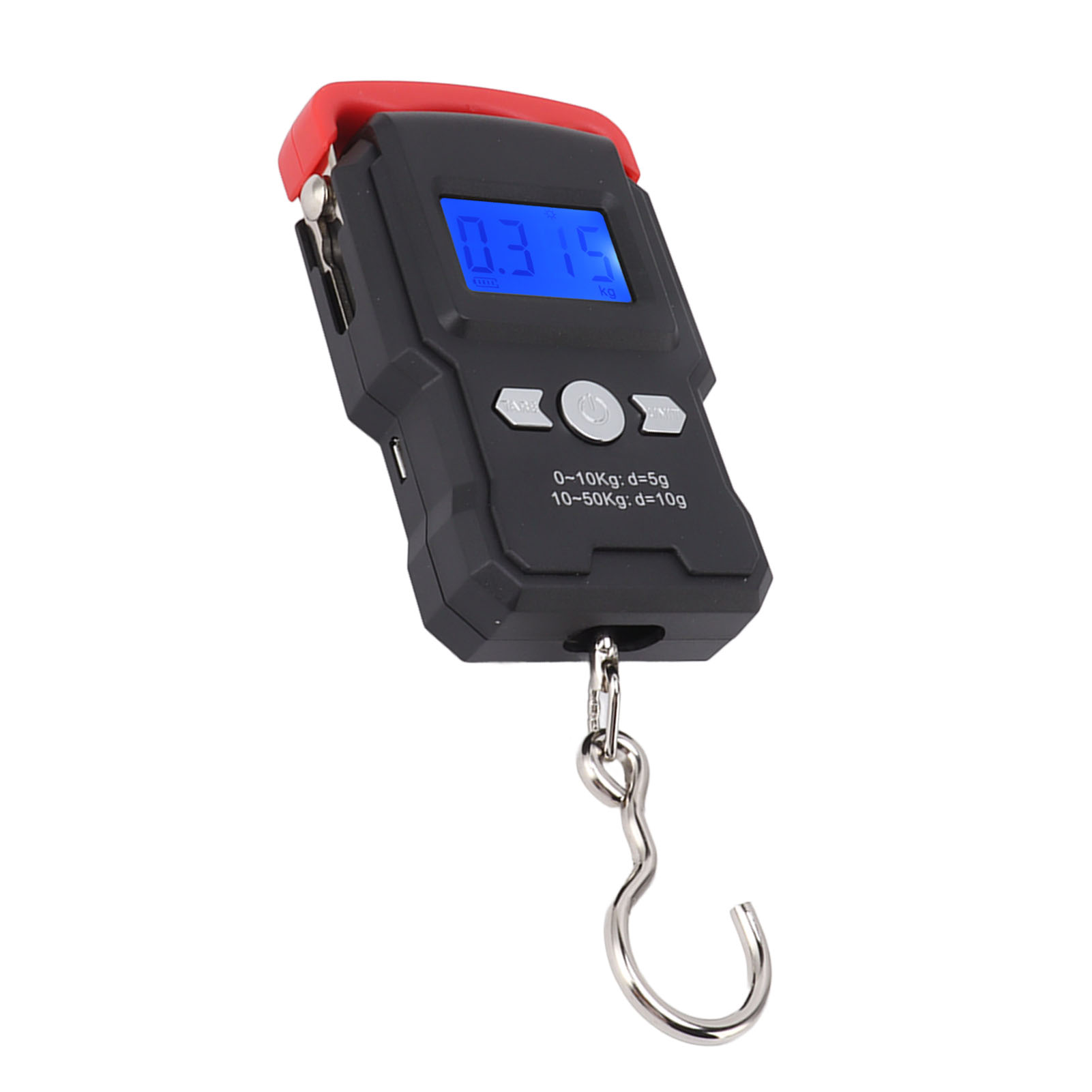 Tragbare, Per Usb Aufladbare Elektronische Waage, 50 Kg, Für Gepäck, Expresslieferungen, Angeln Und Reisen.