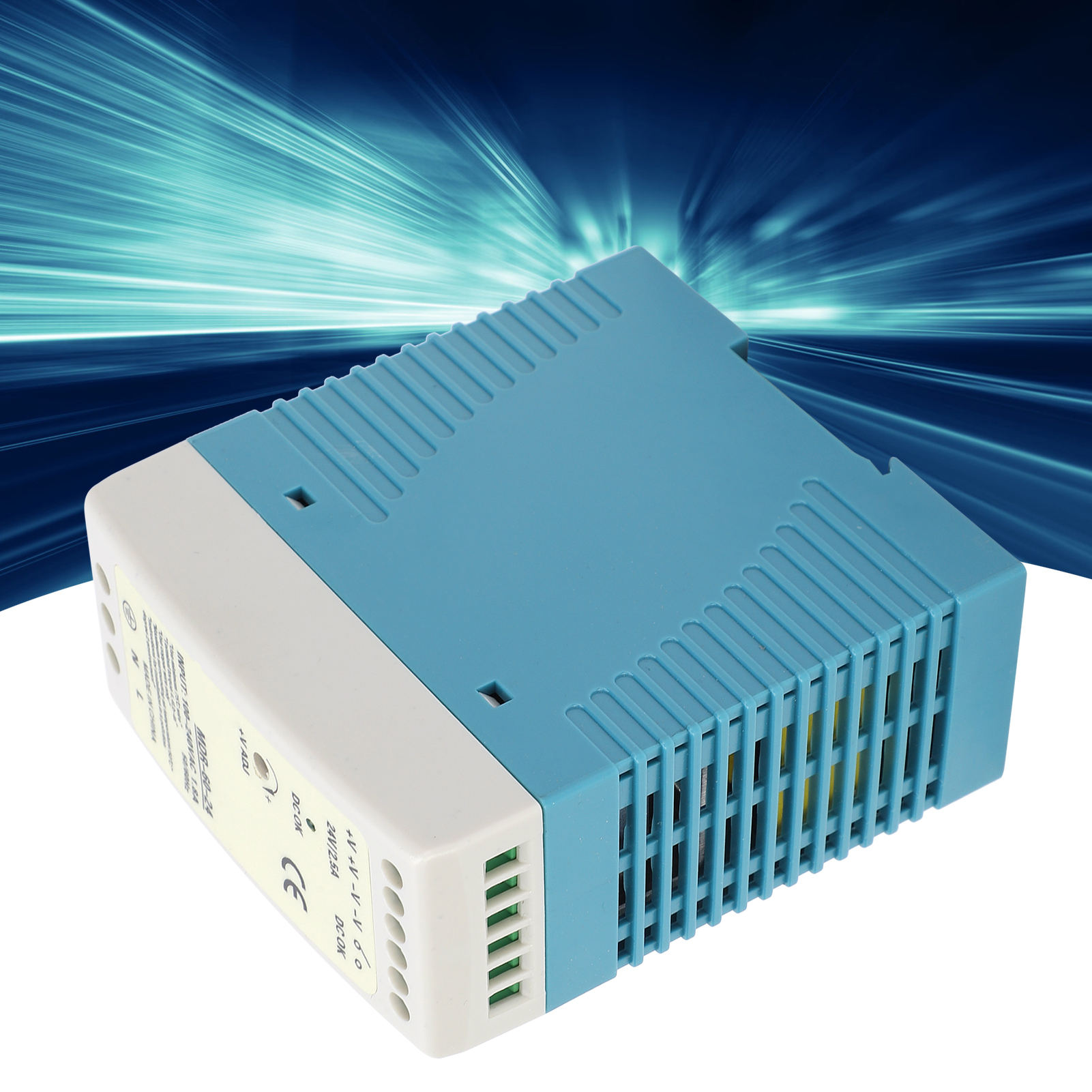 Berm@mdr-60-24 60w Din-schienen-schaltnetzteil, Geregelt 2,5a, Für Speicherprogrammierbare Steuerungen Und Industrielle Steuerungssensoren, Mit Einer Eingangsspannung Von 100-240 Vac.