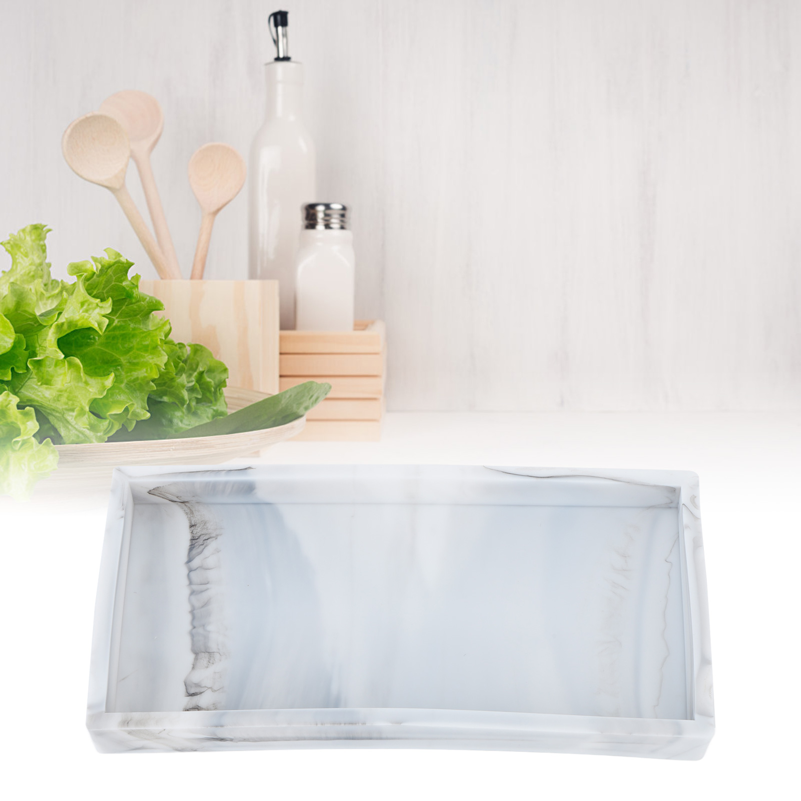 Silikon-aufbewahrungsschale Für Badezimmer, Küche, Wohnzimmer, Schminktisch, Schlüssel, Kosmetikartikel Und Ringe - Klein, Marmorfarben.