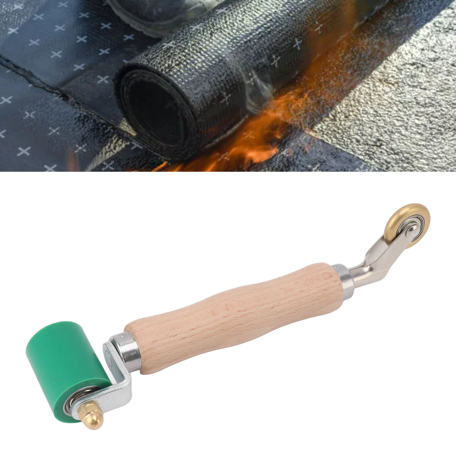 40-mm-doppeldruckwalze Aus Messing Und Silikon Zum Manuellen Schweißen Von Pvc, Folien Und Platten Sowie Zum Ausbessern Fehlender Schweißnähte. Messingwalze Und Grüne Doppeldruckwalze Aus Silikon.