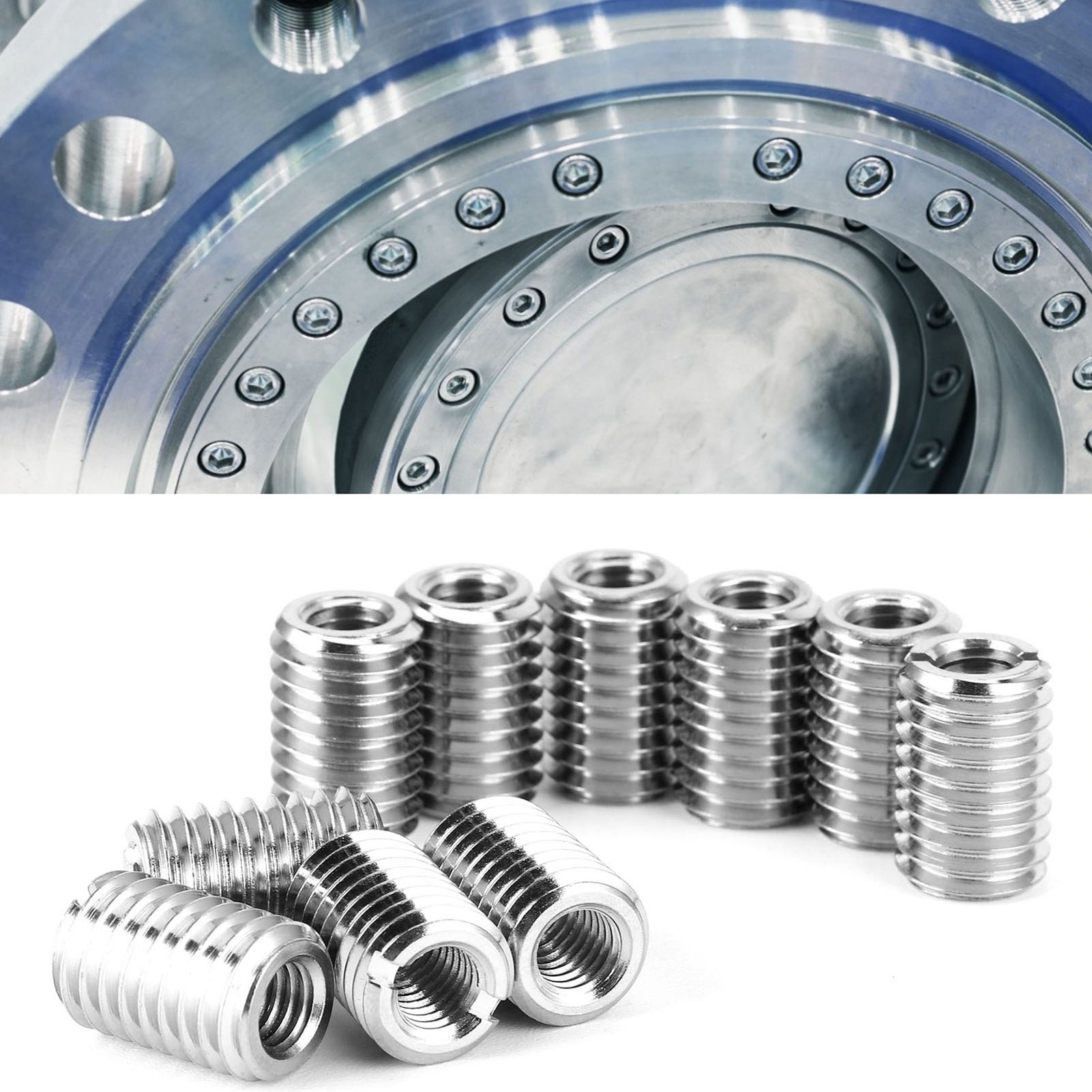 Packung Mit 10 Grobgewindemuttern (innen- Und Außengewinde), Grobgewinde-reparaturmuttern. Spezifikationen: Innengewinde M61,0, Außengewinde M101,5, Länge 15 Mm.