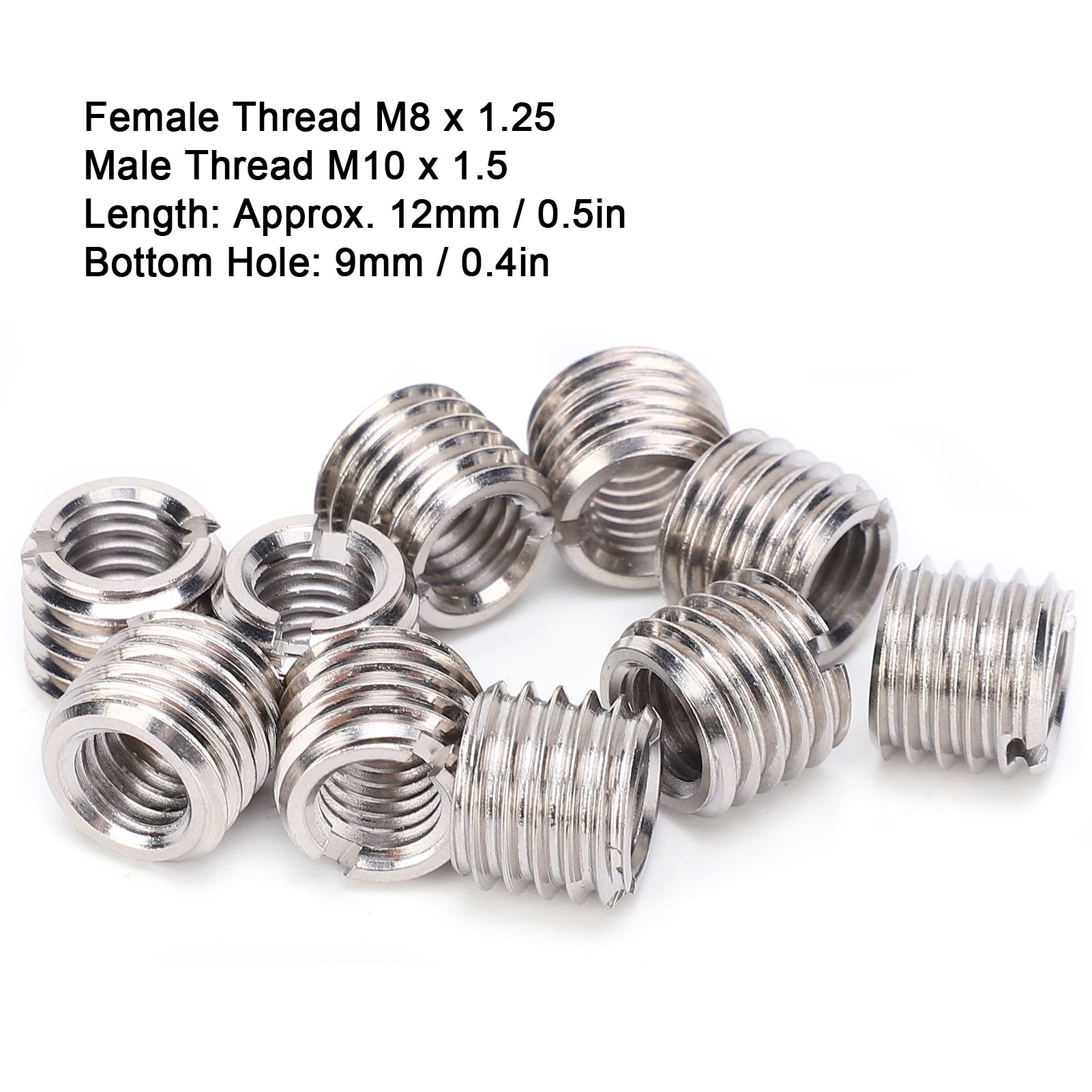 10 M81,25 Innenschrauben Und M101,5 Außenschrauben, Länge 12 Mm, Durchmesser Des Unteren Lochs 9,0 Mm.