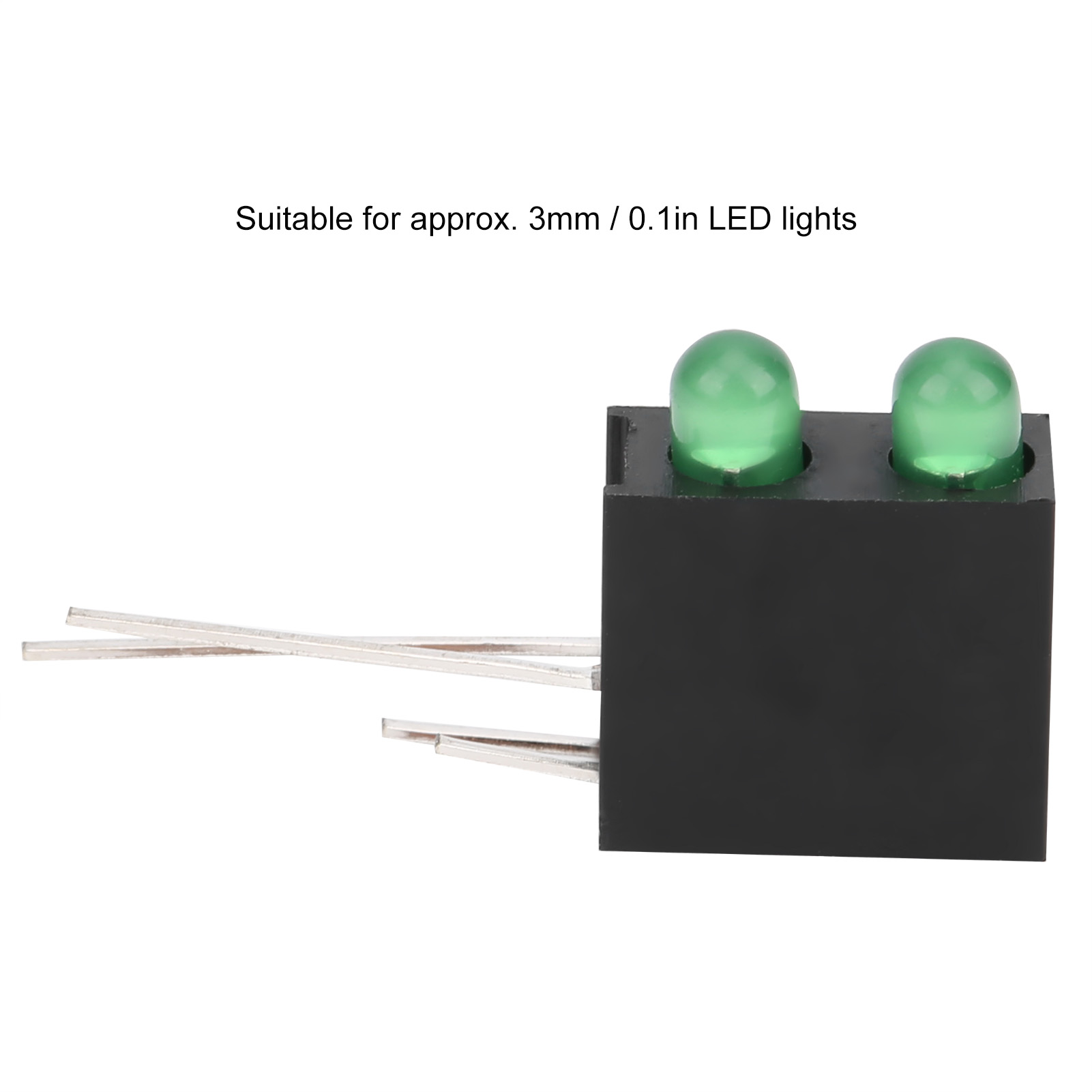 Hochleistungsfähige 3-mm-doppelloch-lampenfassung, Schwarze Quadratische Lampenfassung Mit Grünem Licht.