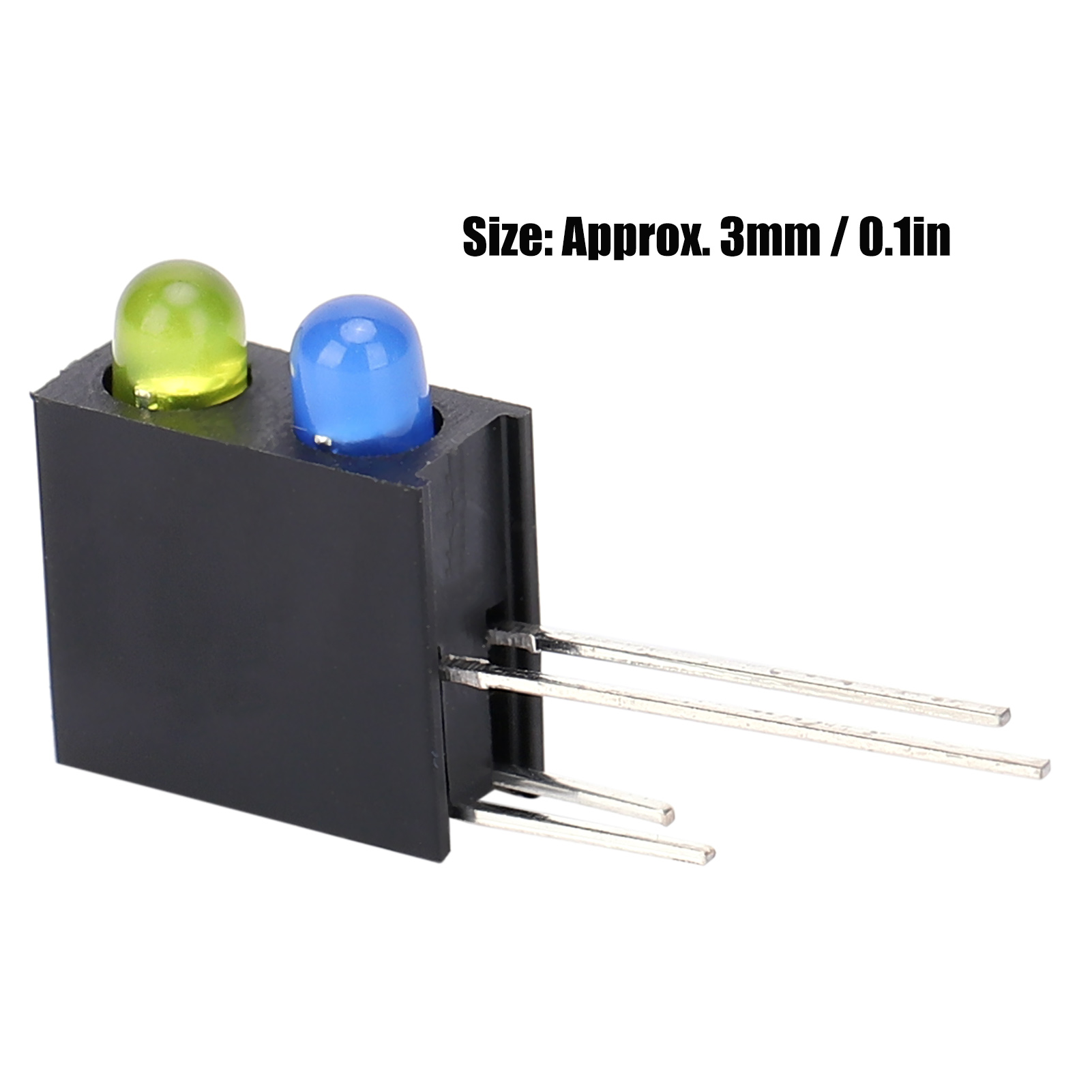 Hochleistungsfähiger 3-mm-sockel Mit Gelben Und Blauen Doppellöchern, Schwarze Quadratische Fassung Mit Um 90 Grad Gebogenen Beinen, Led-fassung Mit Lampe.
