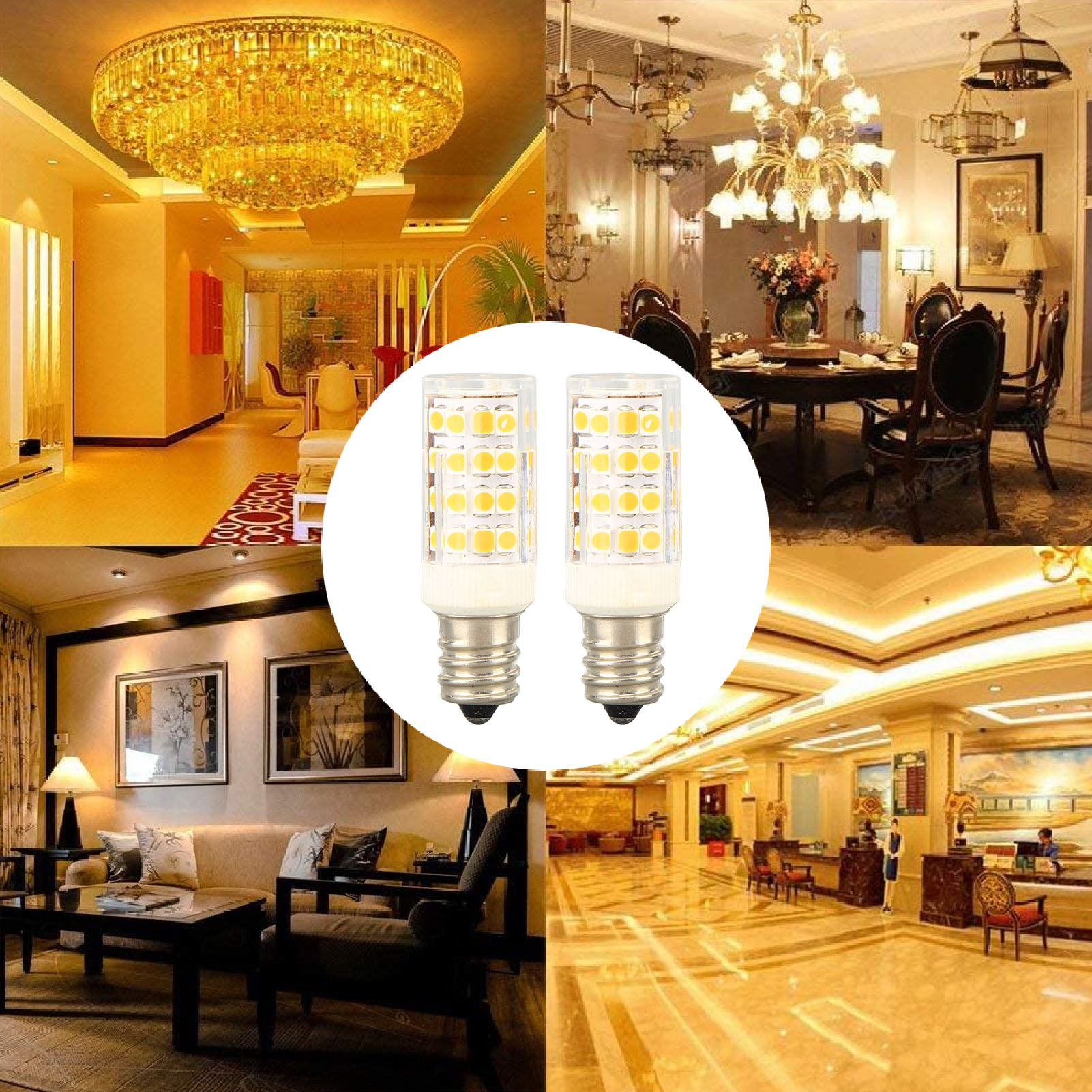 E12 Dimmbare 5-w-led-lampe Mit 52 Leds, Warmweiß