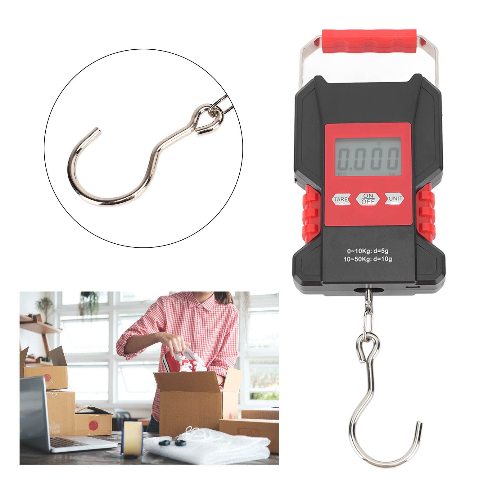 Tragbare, Wasserdichte, Per Usb Aufladbare Elektronische Waage Mit Einer Tragkraft Von 50 Kg. Ideal Für Gepäck, Expressversand, Angeln Und Reisen. Mini-elektronikwaage Mit Integriertem Maßband.