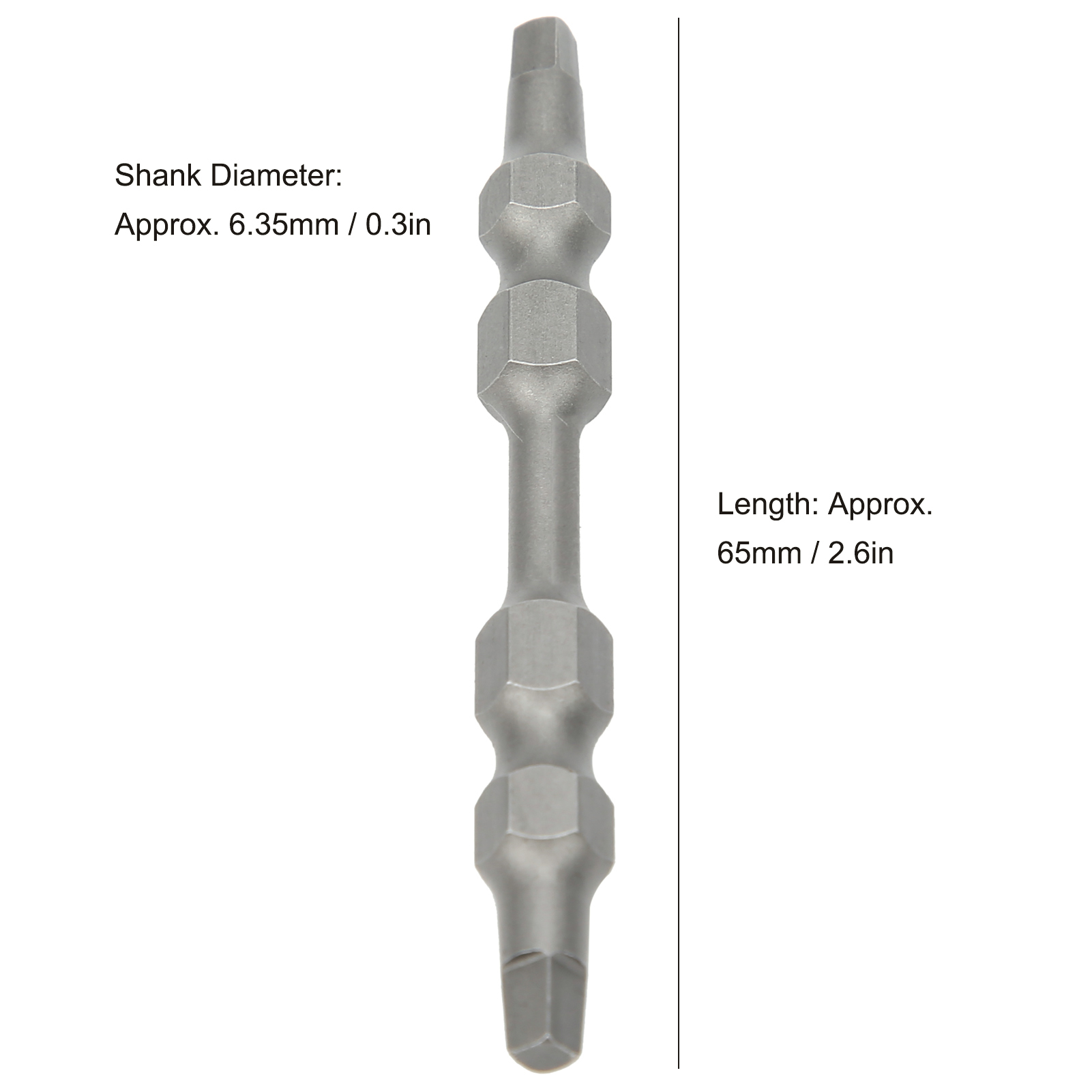 Doppelseitiger 6,35-mm-vierkantschraubendreher Mit Magnetischer Spitze, Elektrischer Vierkantschraubendreher, 10er-packung