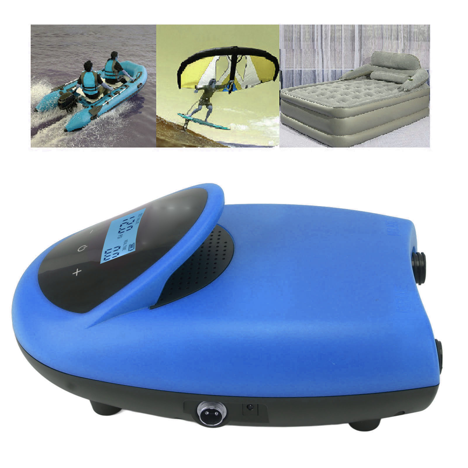 Europäisches Standard-sup-paddleboard 100-240v Mit Eingebautem Lithium-akku, Luftpumpe, 12v Elektrische Luftpumpe Für Fahrzeuge, Aufblasbares Zelt, Aufblasbares Boot, Blau.
