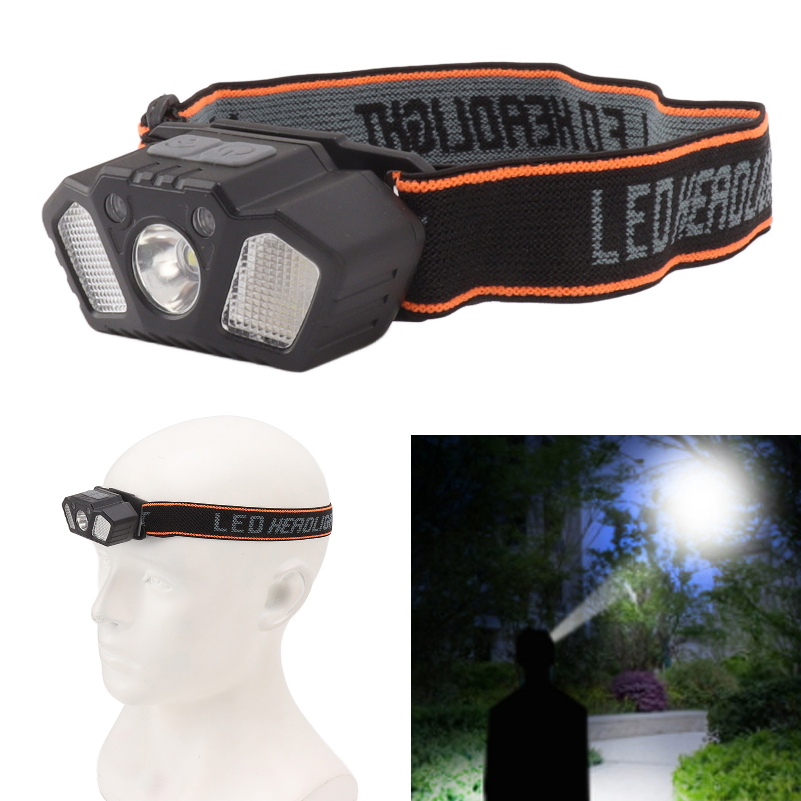 Led-stirnlampe, Leistungsstarke Stirnlampe, Outdoor-stirnlampe, Geeignet Für Erwachsene, Kinder, Camper, Läufer Und Mehr.