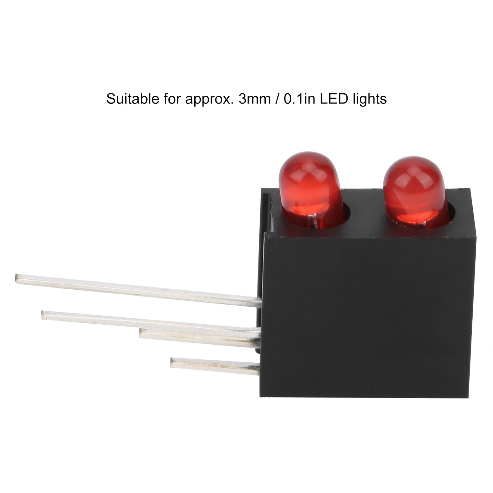 Hochleistungs-3-mm-doppelloch-lampenfassung, Schwarze Quadratische Fassung Mit Rotem Licht