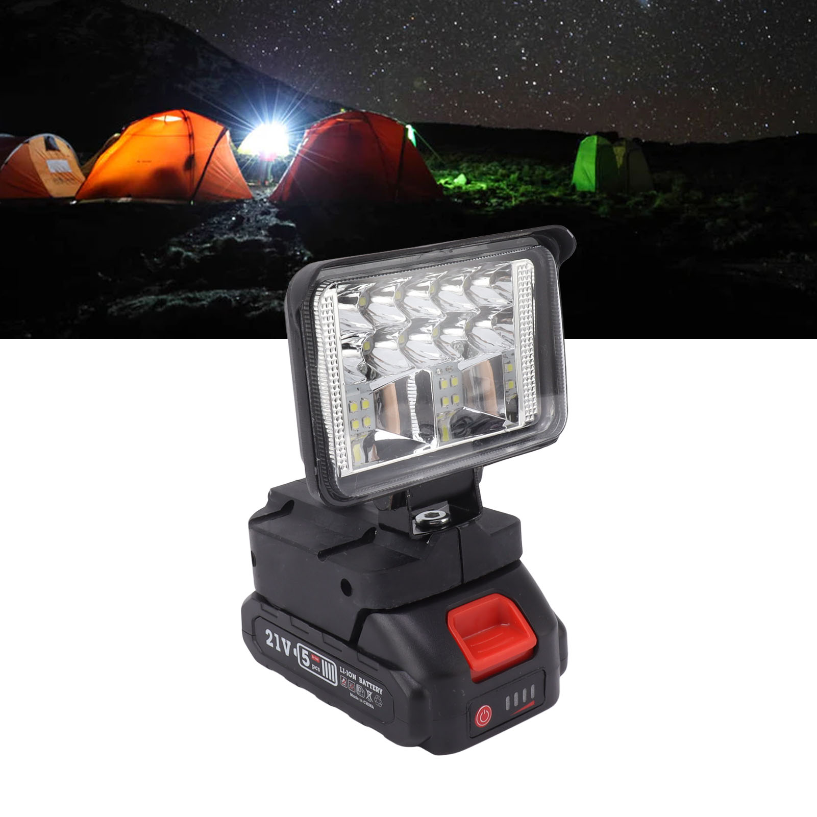 Hochleistungs-led-außenstrahler Mit Breitem Abstrahlwinkel, Drehbarem Lampenkopf Mit Mt-anschluss, Europäischer Standard 100–240 V. Lieferumfang: 3-zoll-led-lampe, Akku Und Ladegerät.