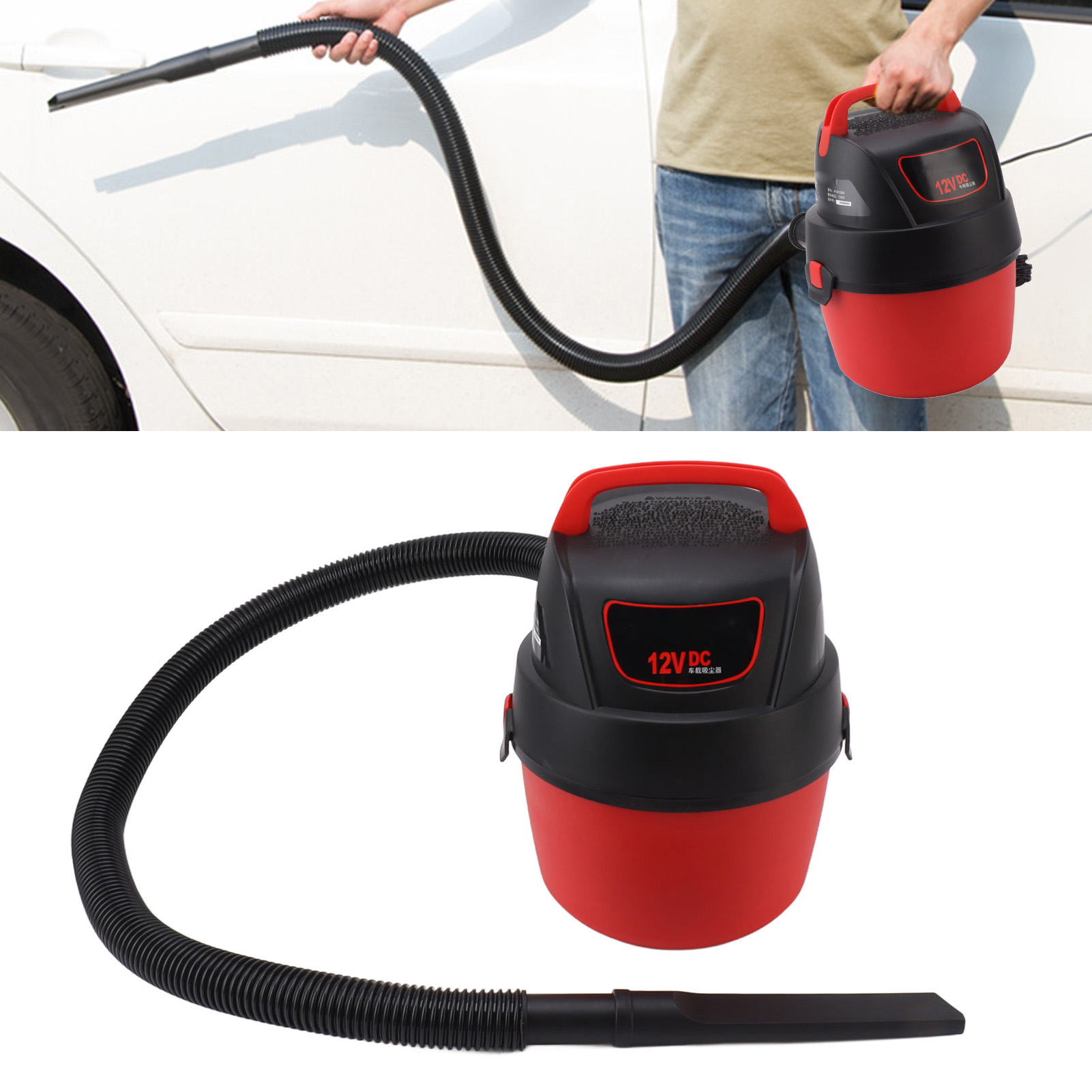 100w 12v Dc Nass- Und Trockensauger, 5 Meter Langes Kabel, 4l Fassungsvermögen, Hohe Leistung, Starke Saugkraft Für Autos.