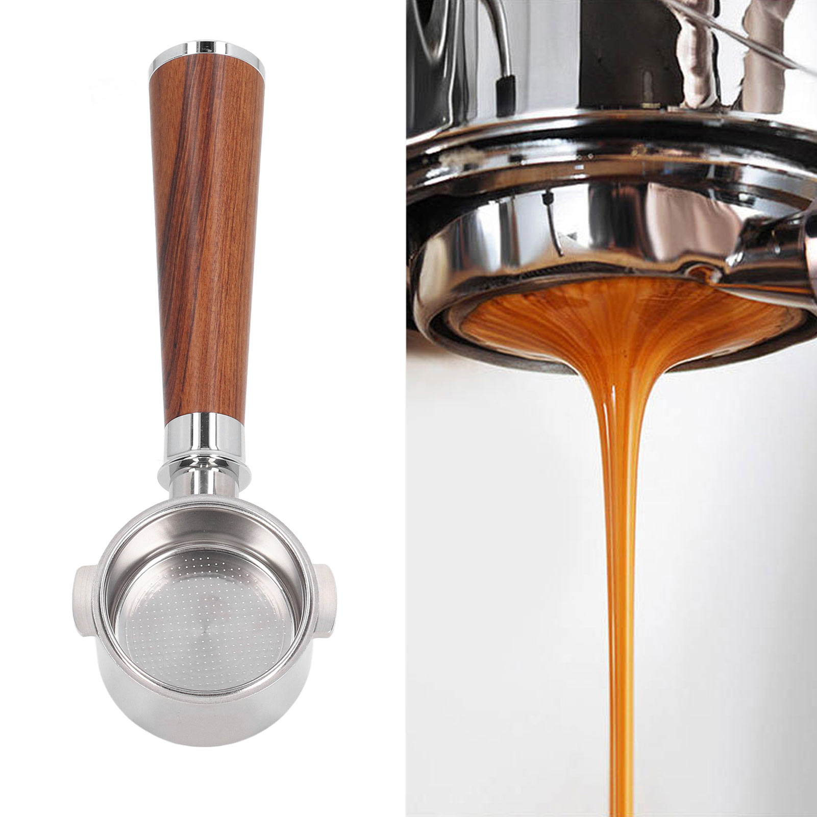 De'longhi Ec0310 Zweigriff-kaffeemaschine, Bodenlos, Edelstahl, Typ A, Farbe: Rotes Sandelholz, 51 Mm