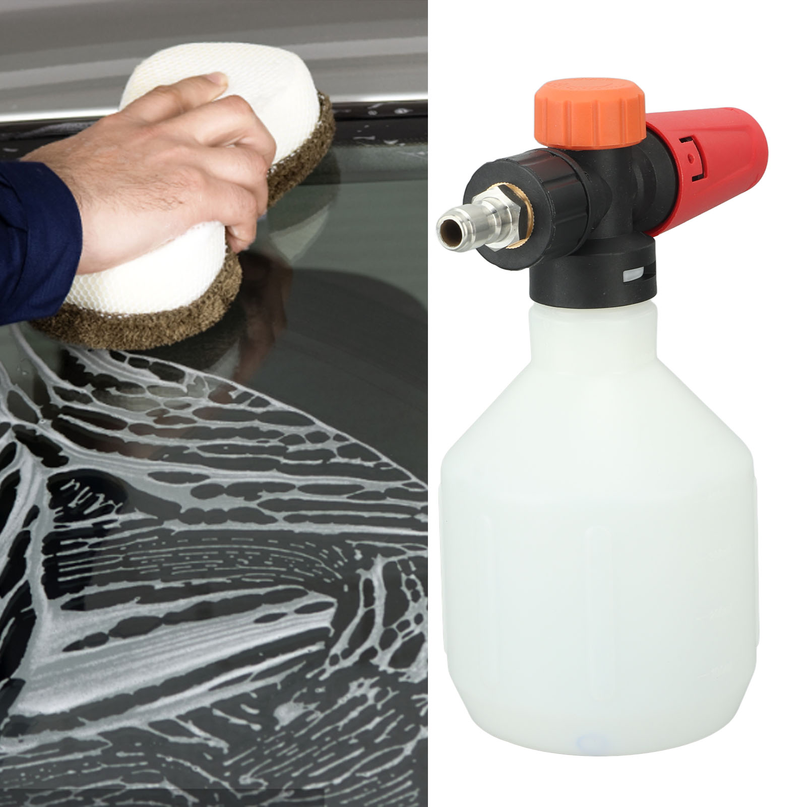 1/4"-schnellanschluss-hochdruckschaumflasche, Hochdruck-wasserpistole, Schaumsprüher, 500-ml-tragbarer Schaumsprüher Für Die Autowäsche Zu Hause, Runde Aufsteck-schaumflasche