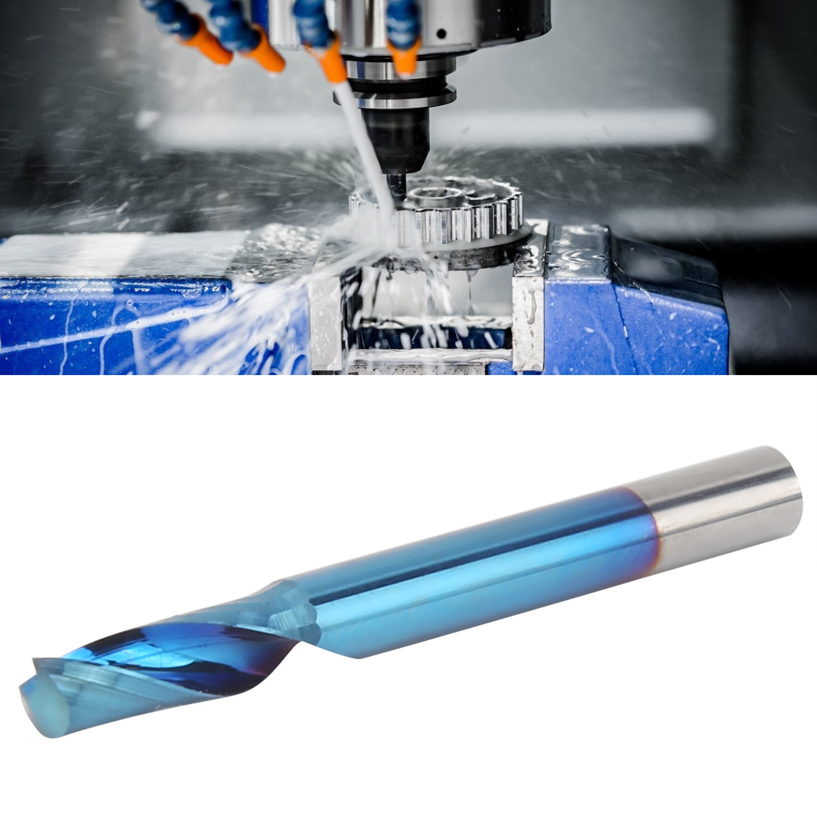 Blau Beschichteter, Einteiliger Spiralfräser Für Aluminium (41240)