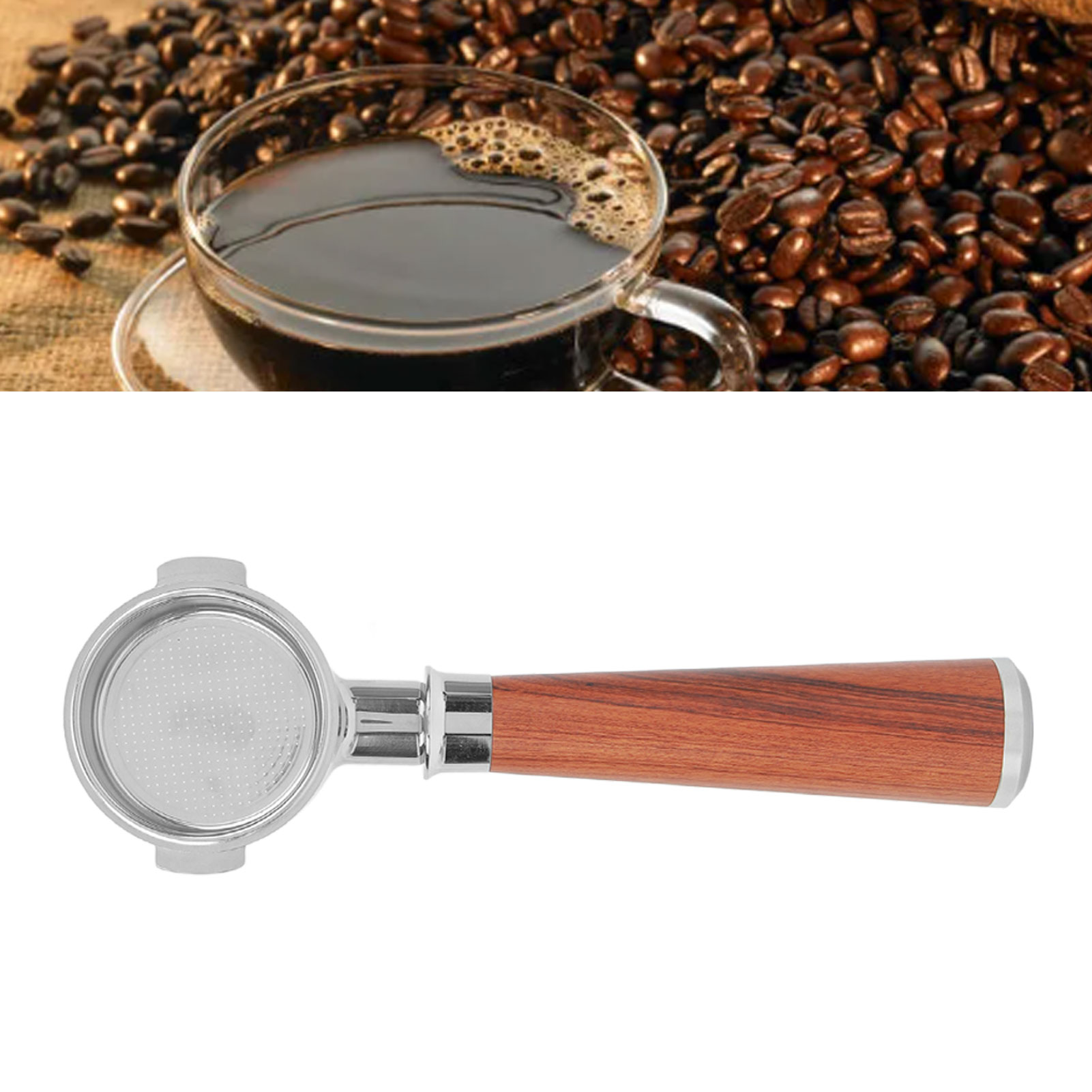 Griff Für De'longhi Eco310 Kaffeemaschine Aus Edelstahl, 51 Mm, Typ A, Farbe: Rot-sandelholz