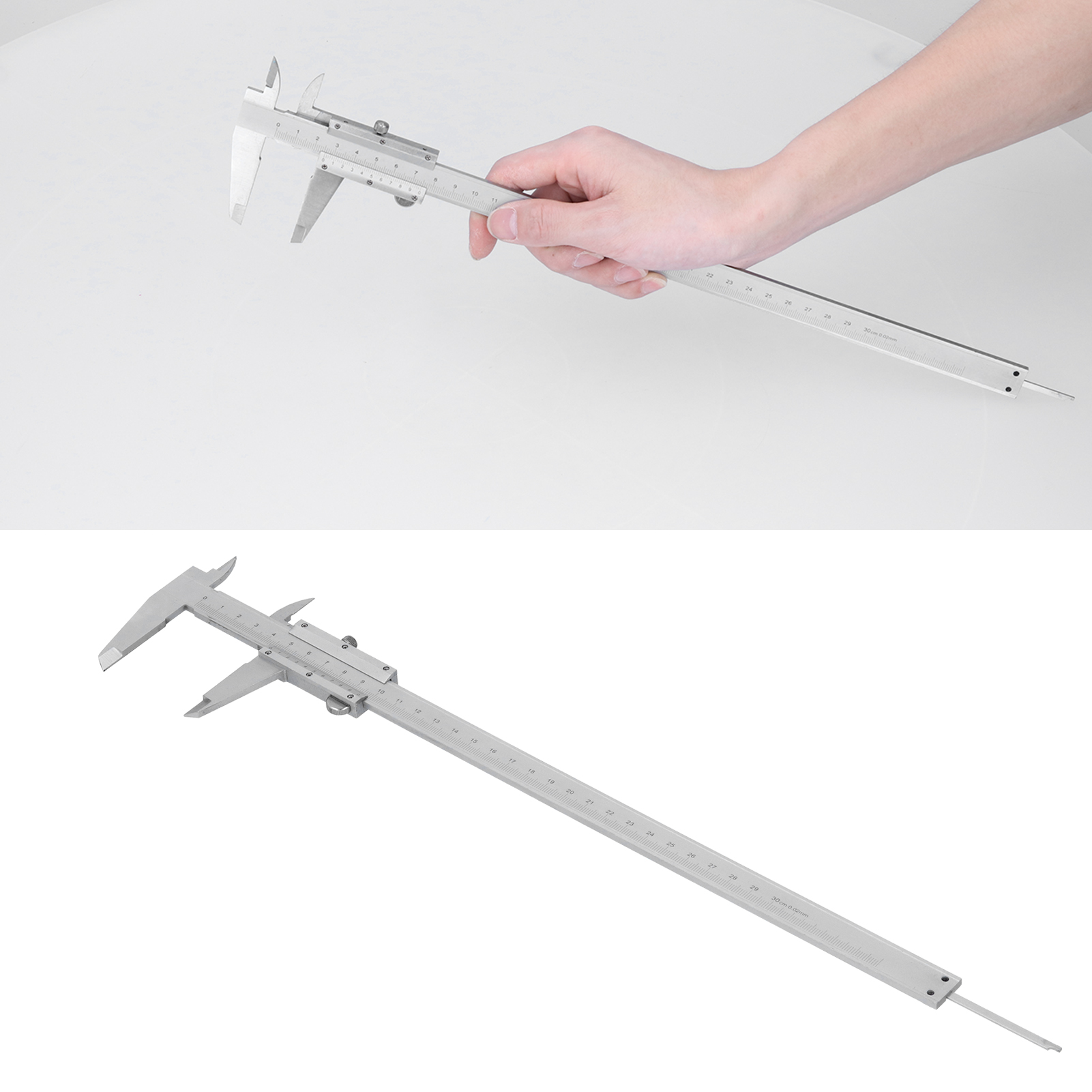 Messschieber Aus Hochkohlenstoffhaltigem Stahl, Messschieber In Industriequalität, Vier-in-eins-messschieber, 0,02 Mm, 0-300 Mm.