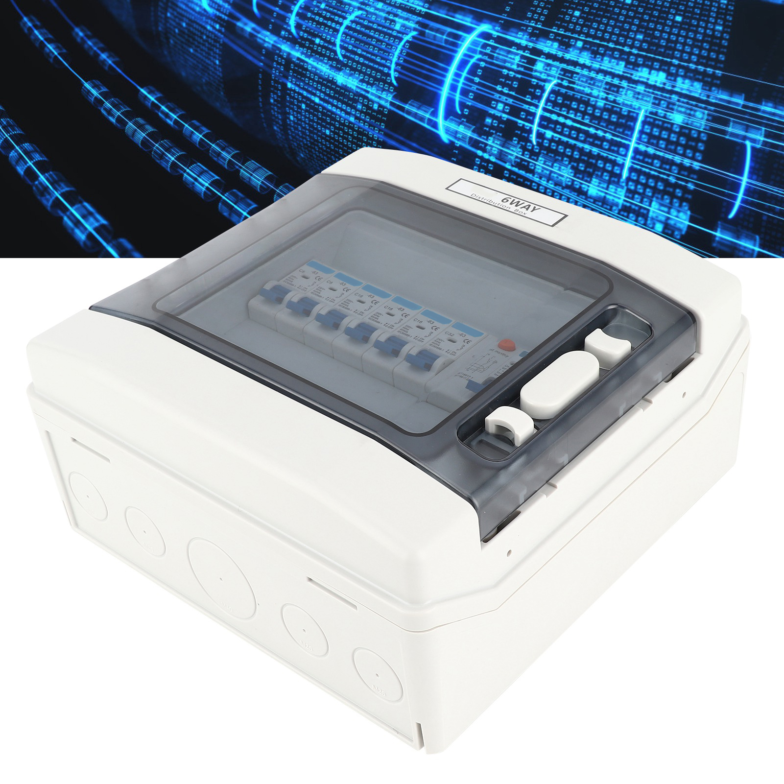 Seg-eu 6-wege-miniatur-fehlerstromschutzschalter (fi-schalter) 230/400 V, Europäischer Standard, 6-fach, 63 A, 30 Ma + 6 Mcb, Wasserdichter Verteilerkasten Nach Europäischem Standard