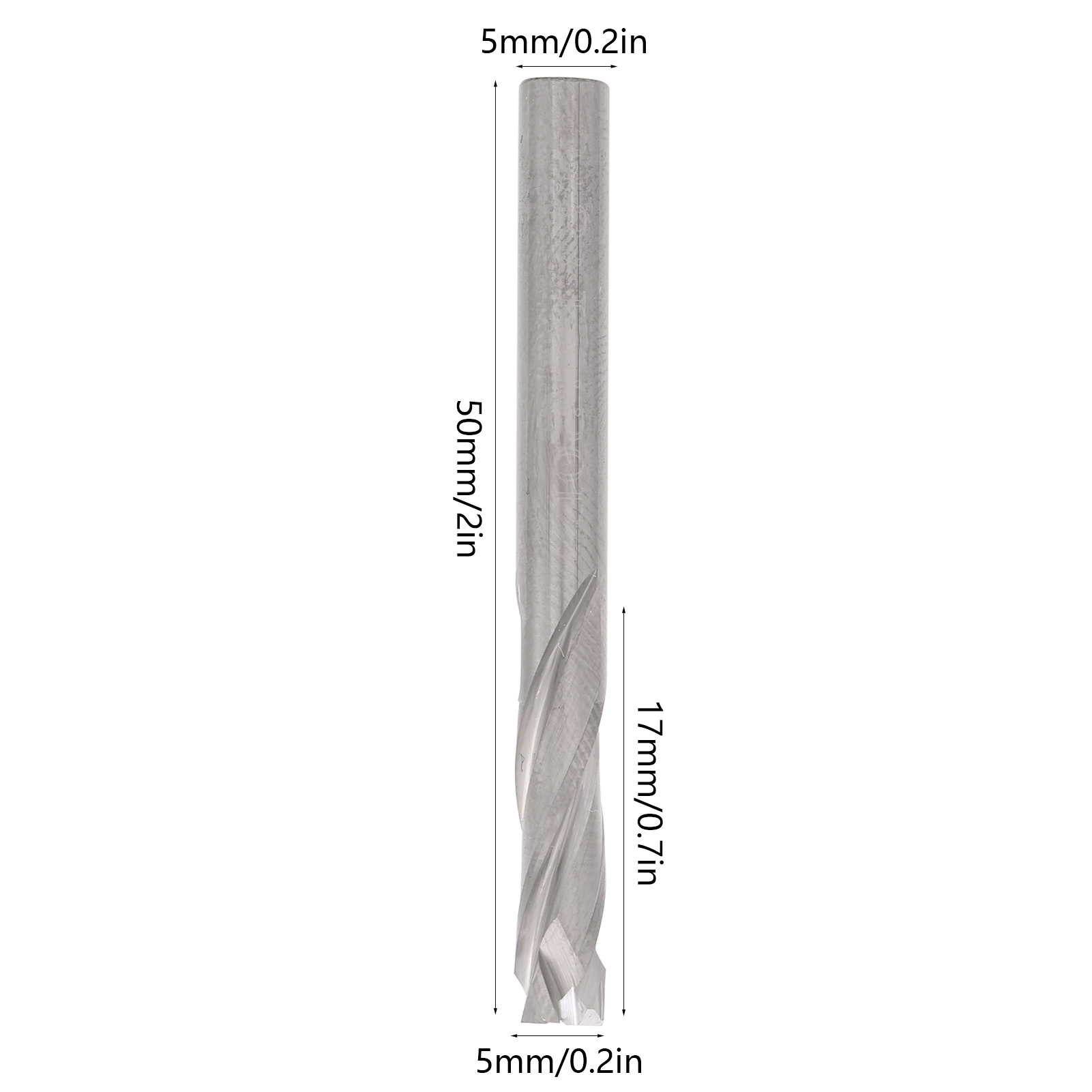 Dreischneidiger Verbundschaftfräser Für Aluminium, 5 X 5 X 17 X 50 Mm